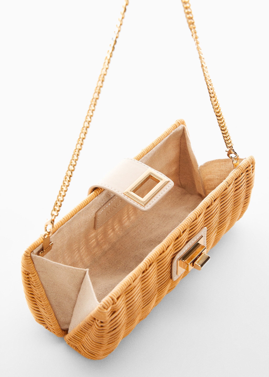 Rattan clutch bag