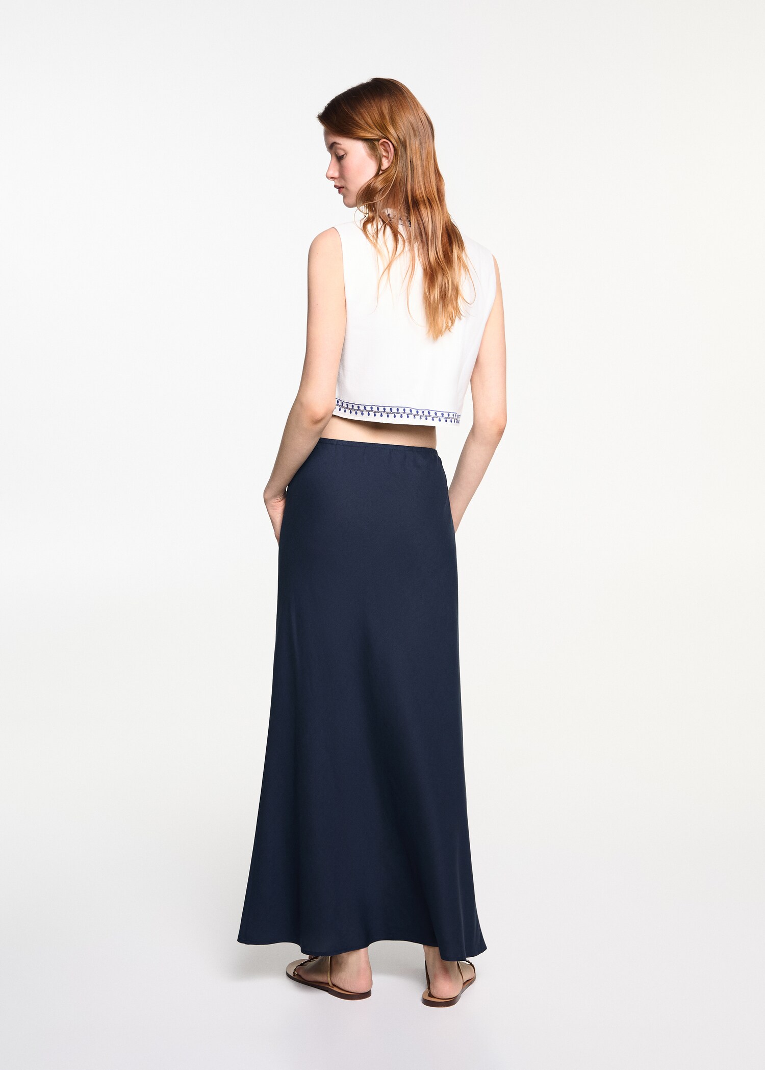 Bow linen skirt - Reverse of the article