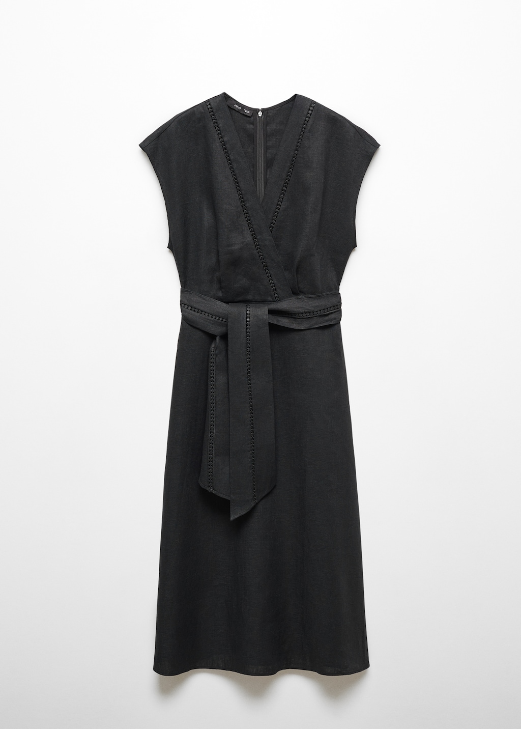 100 linen dress with bow