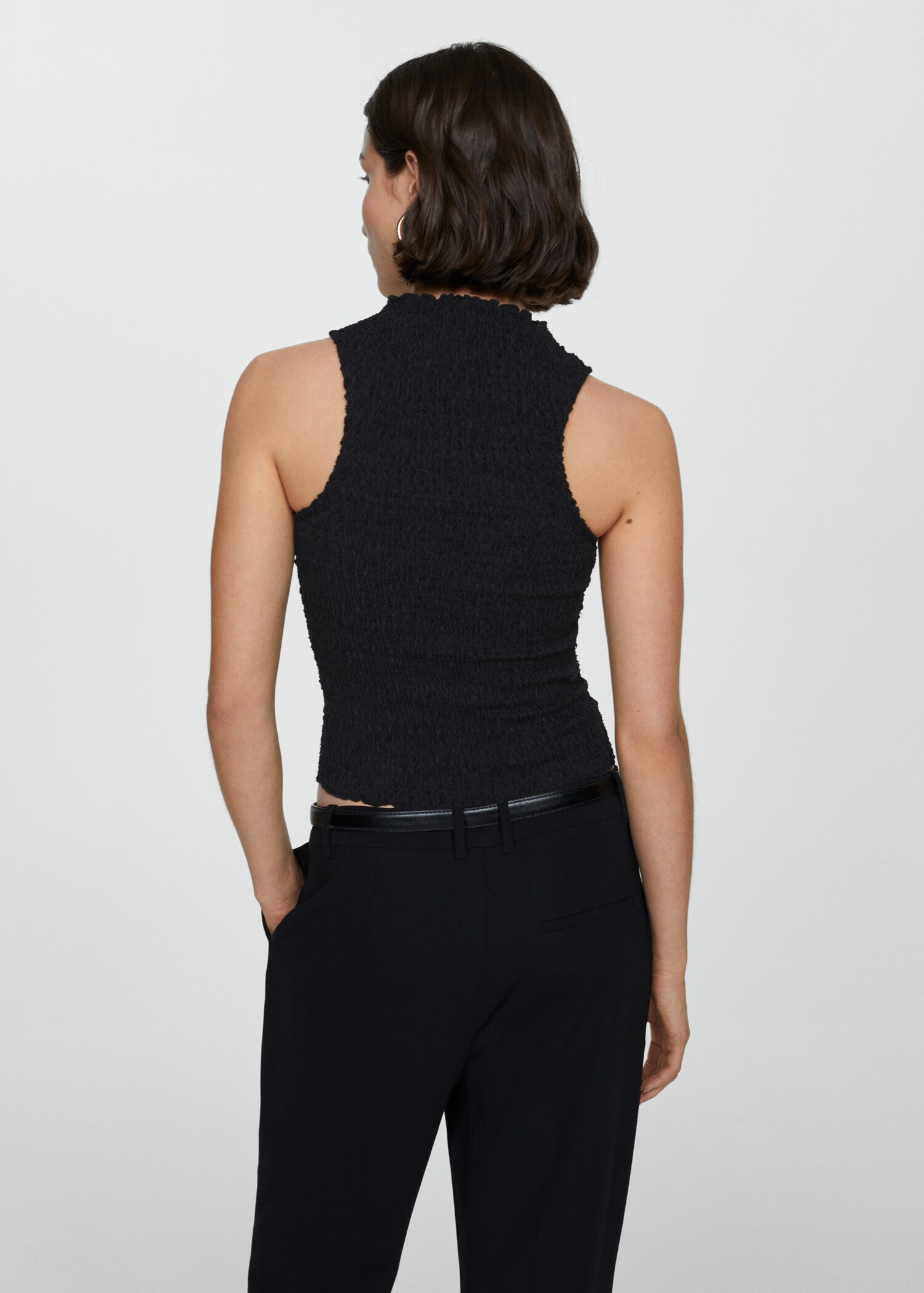 Ruched-texture top - Woman | MANGO USA