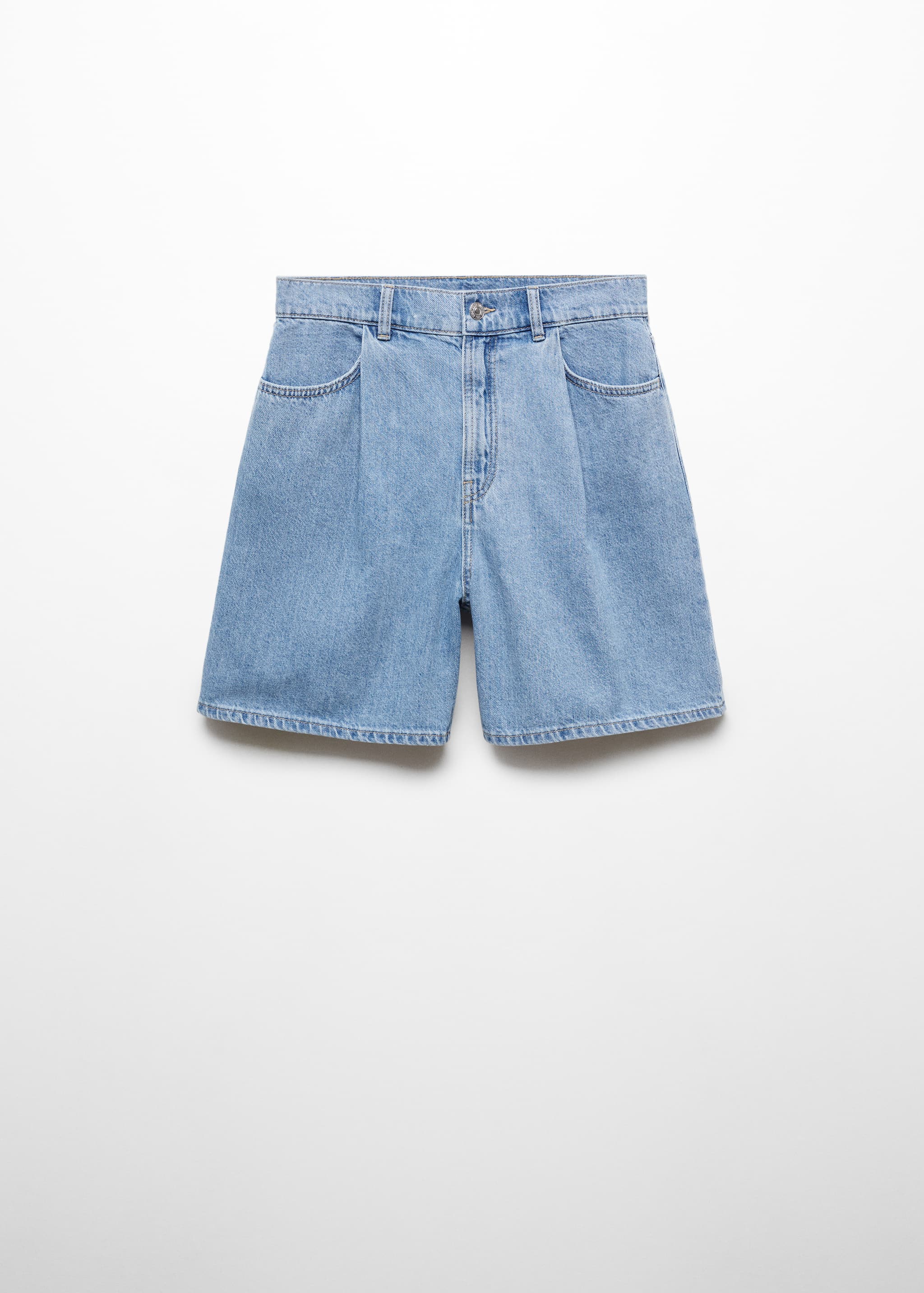 Denim shorts with pleats - Article without model