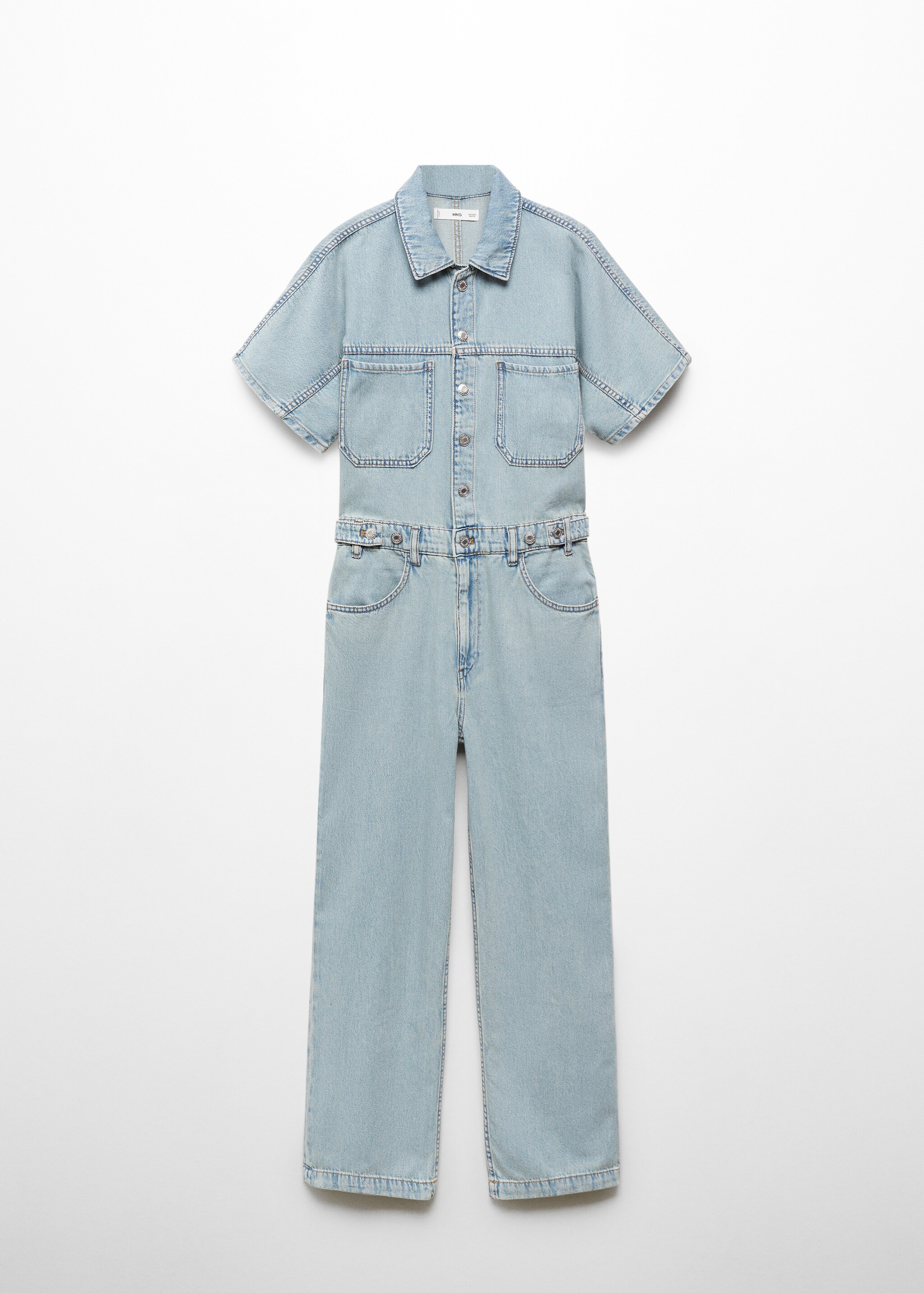Denim jumpsuit with multi-position buttons - Article without model
