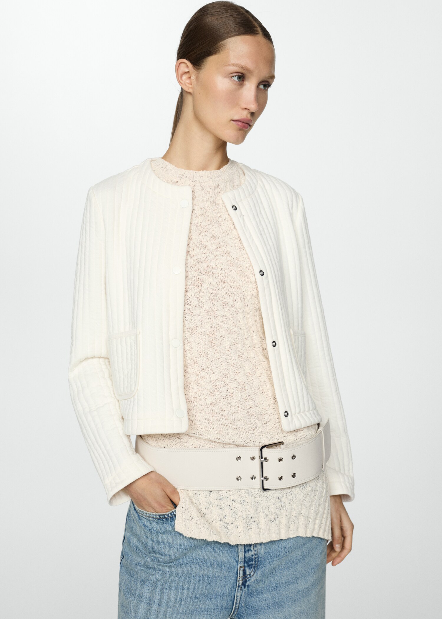 Veste texturée poches - Plan moyen