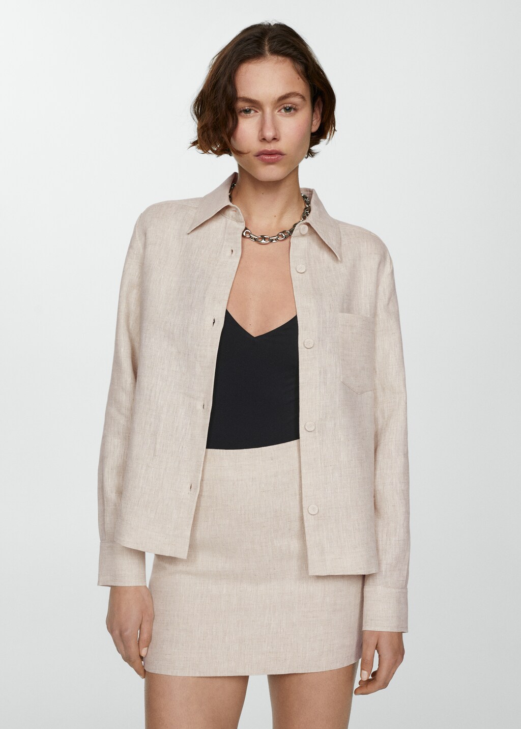Jupe 100 lin Femme MANGO Maurice