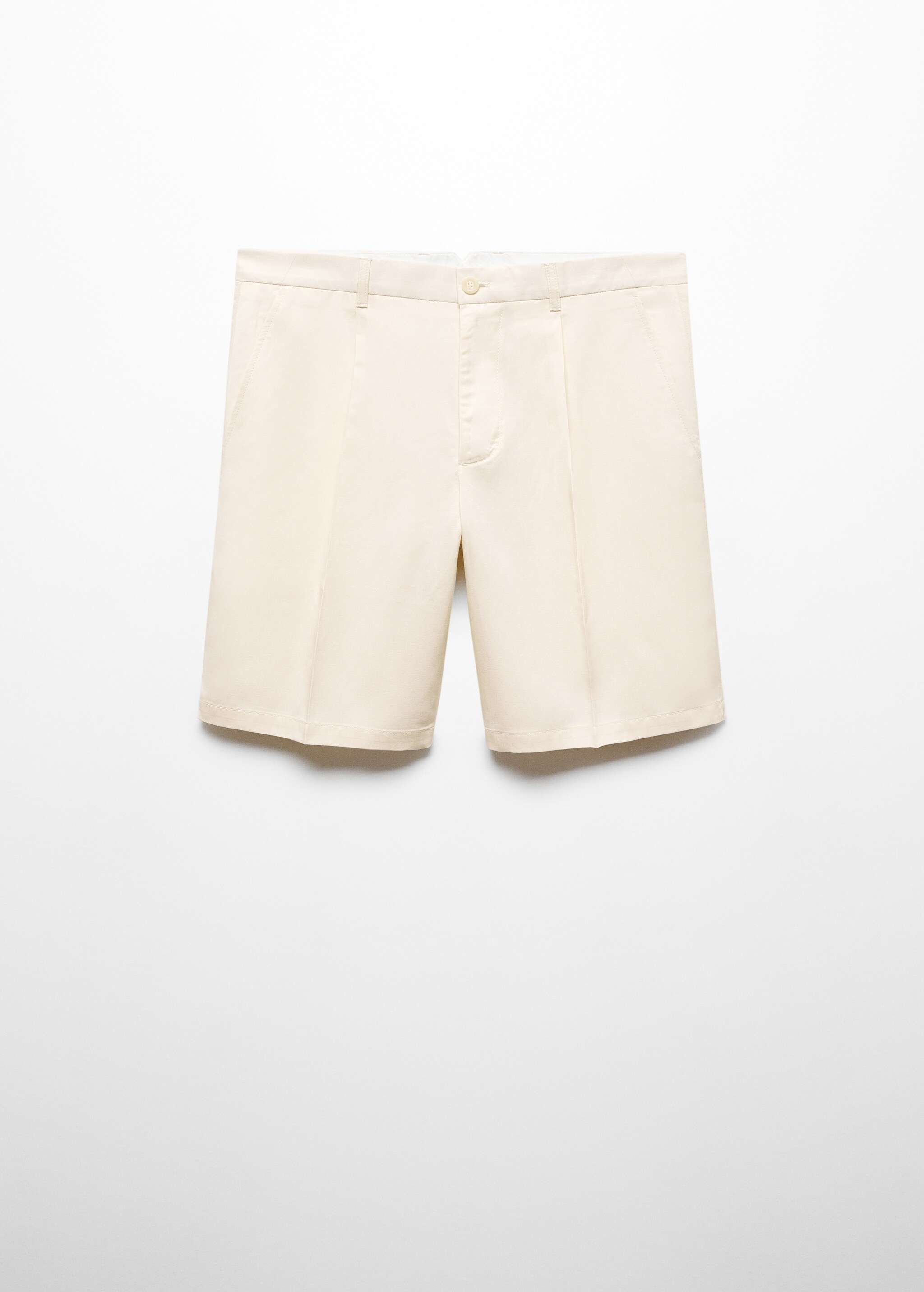 Linen-blend bermuda shorts with pleats - Article without model