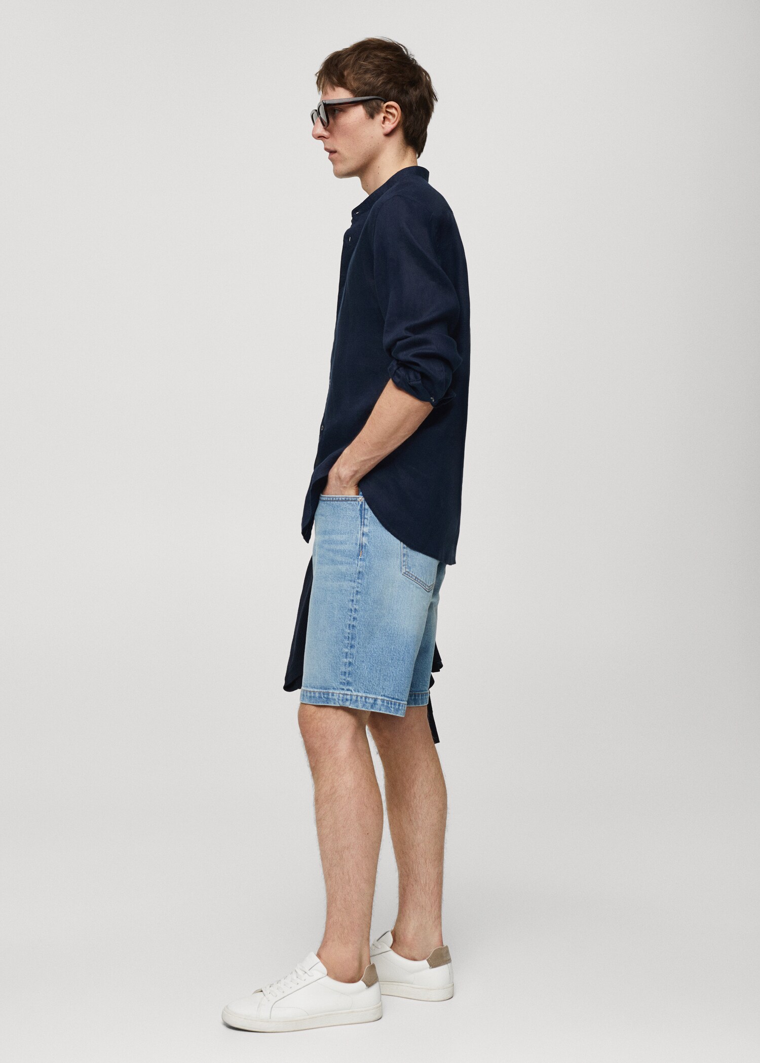 Regular-fit denim bermuda shorts - Details of the article 2