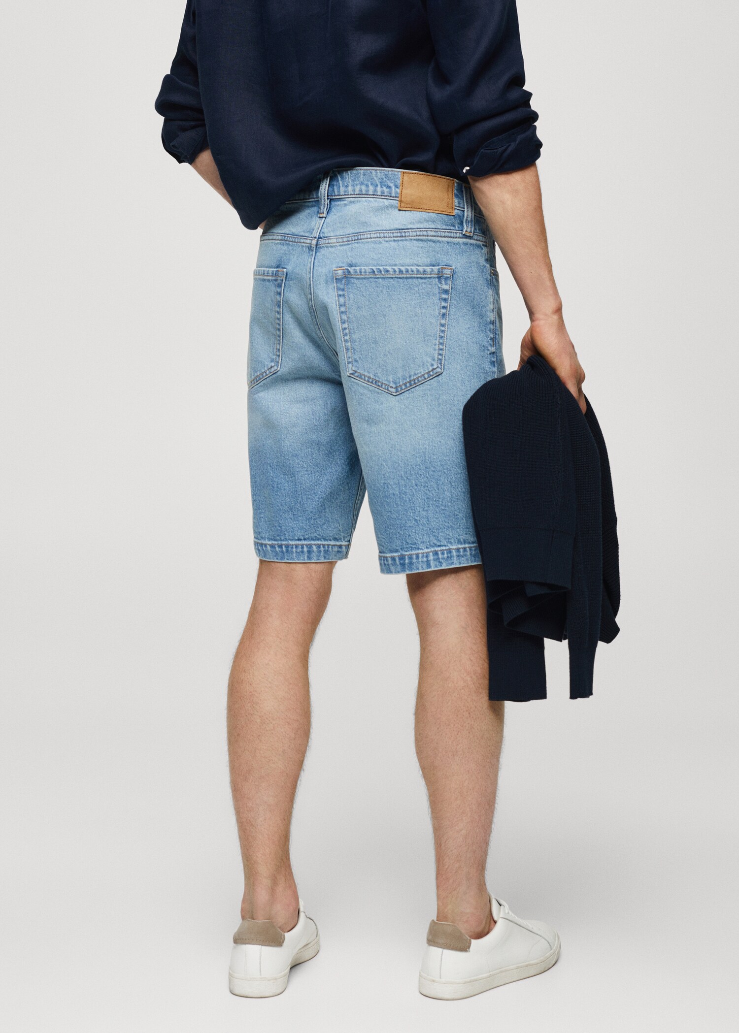 Regular-fit denim bermuda shorts - Reverse of the article