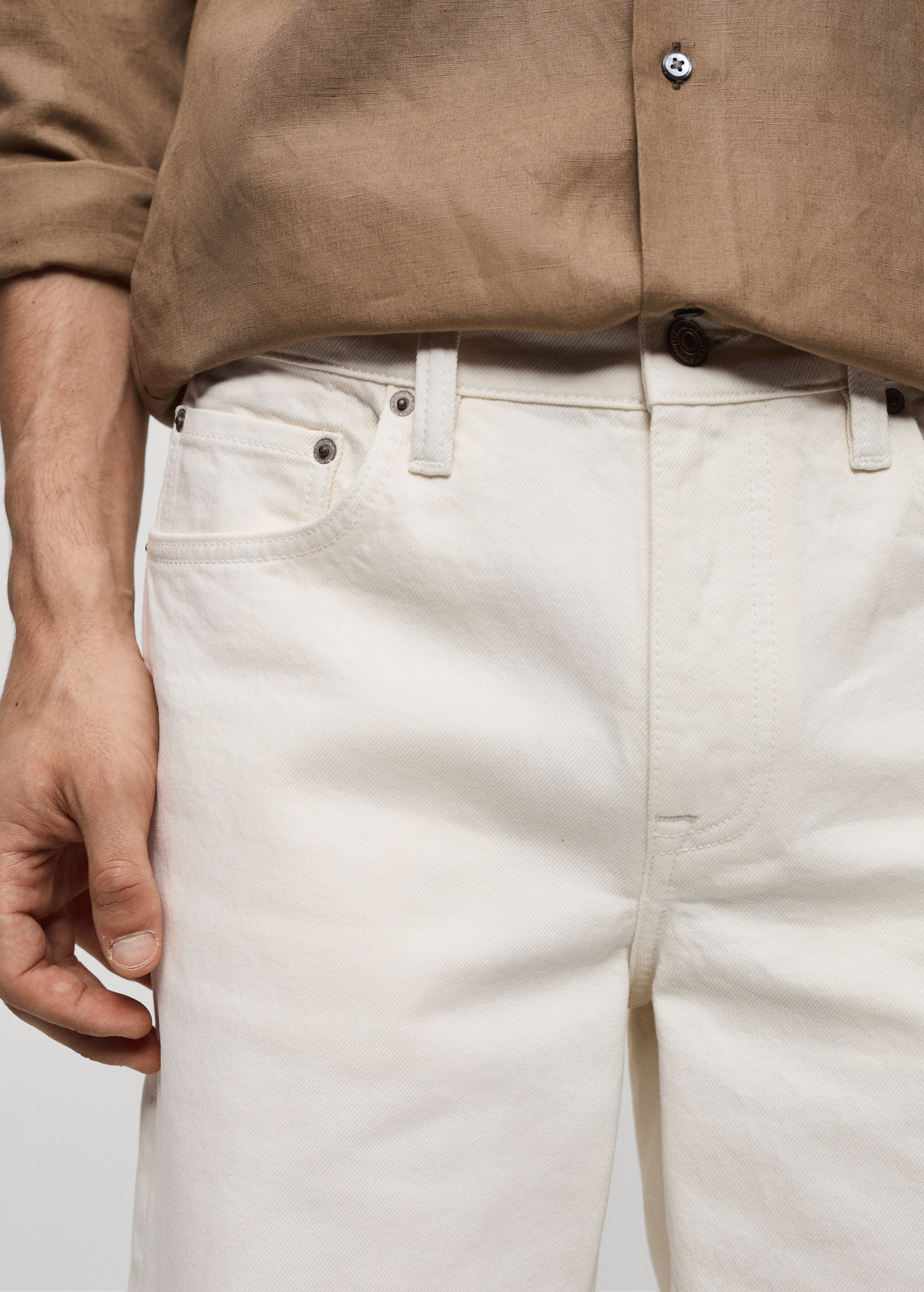 Regular-fit denim bermuda shorts - Details of the article 1