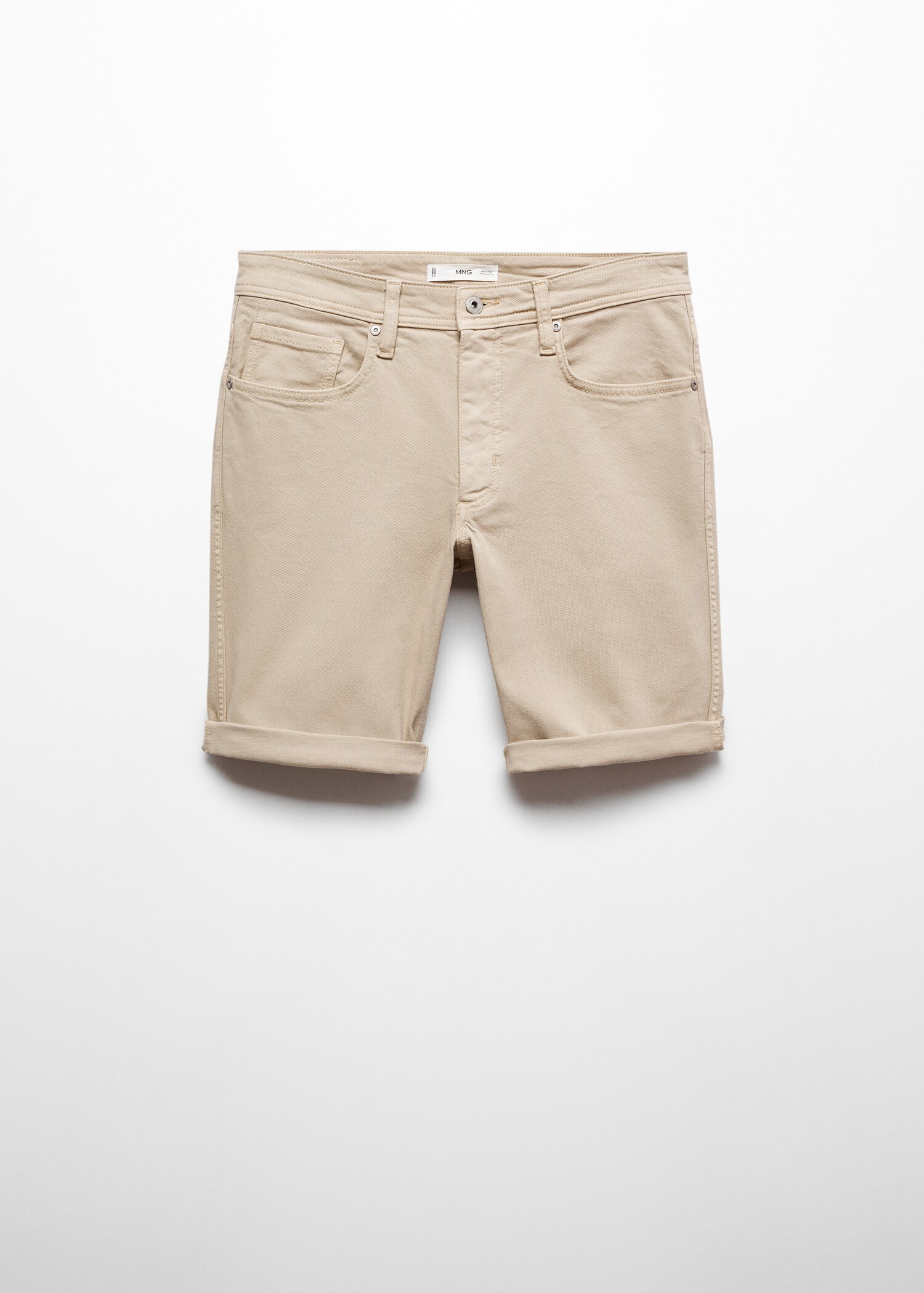 Slim-fit denim bermuda shorts - Article without model