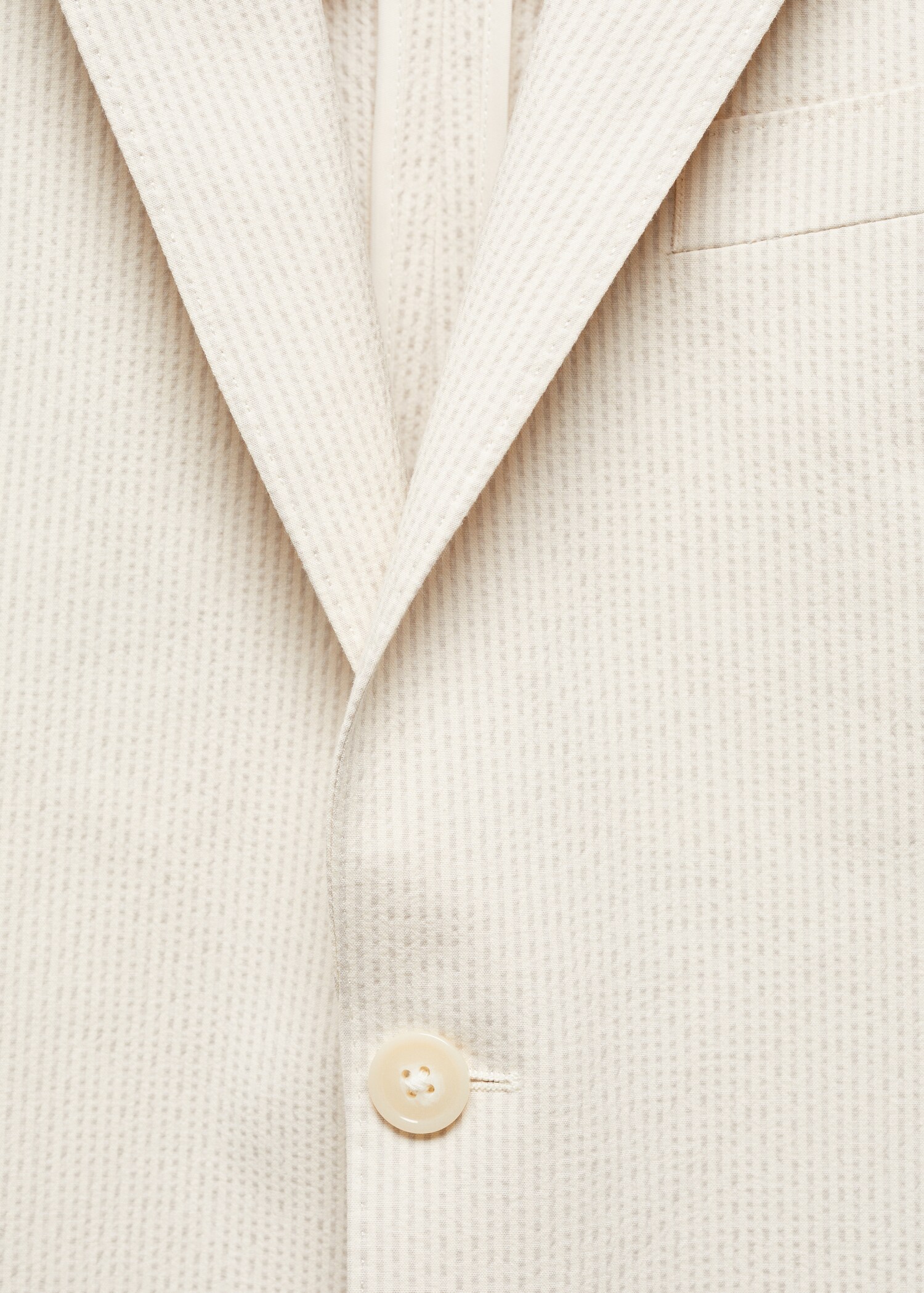 Striped seersucker cotton slim-fit suit jacket - Details of the article 0