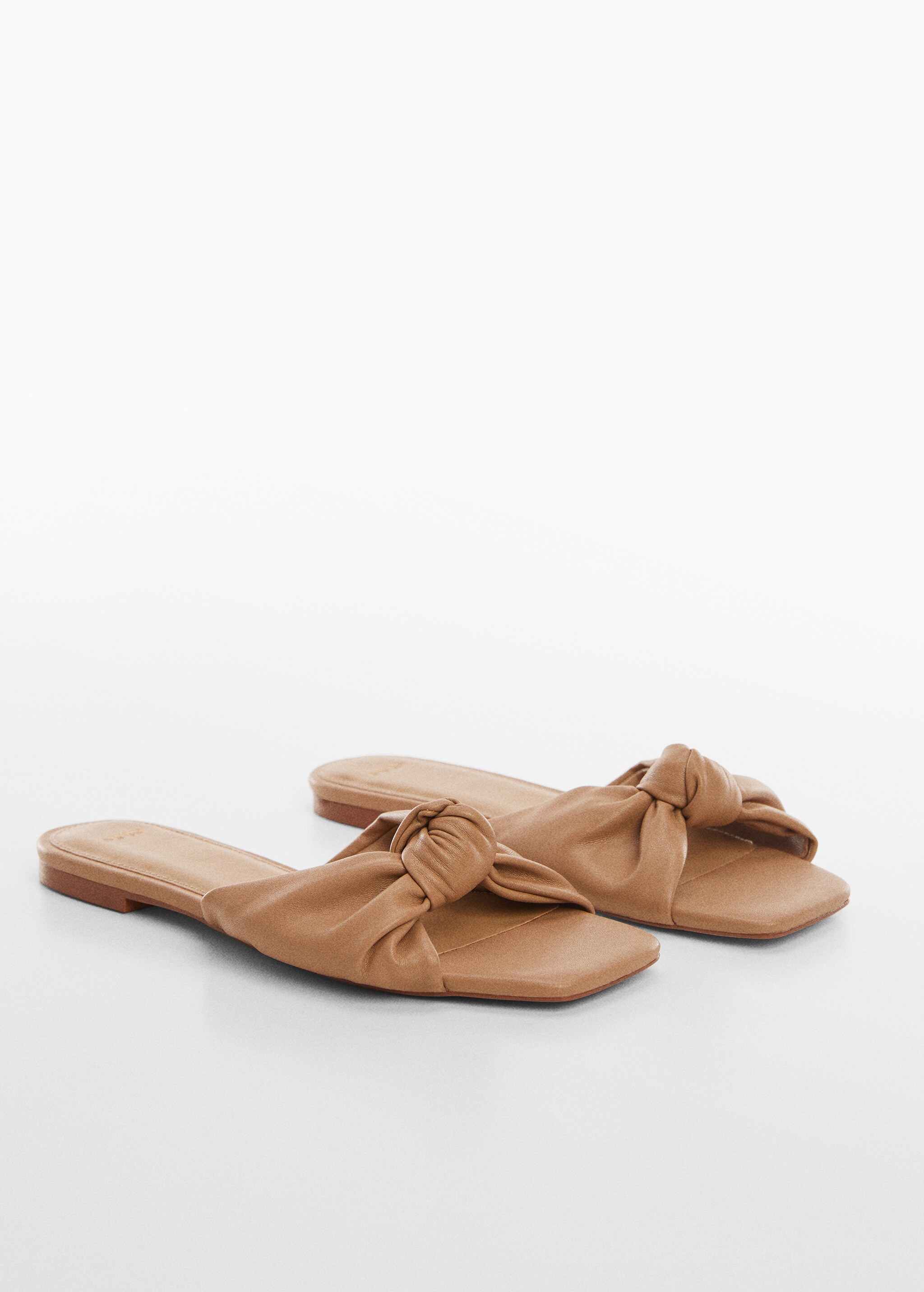 Square-toe sandals with knot detail - Medium plane