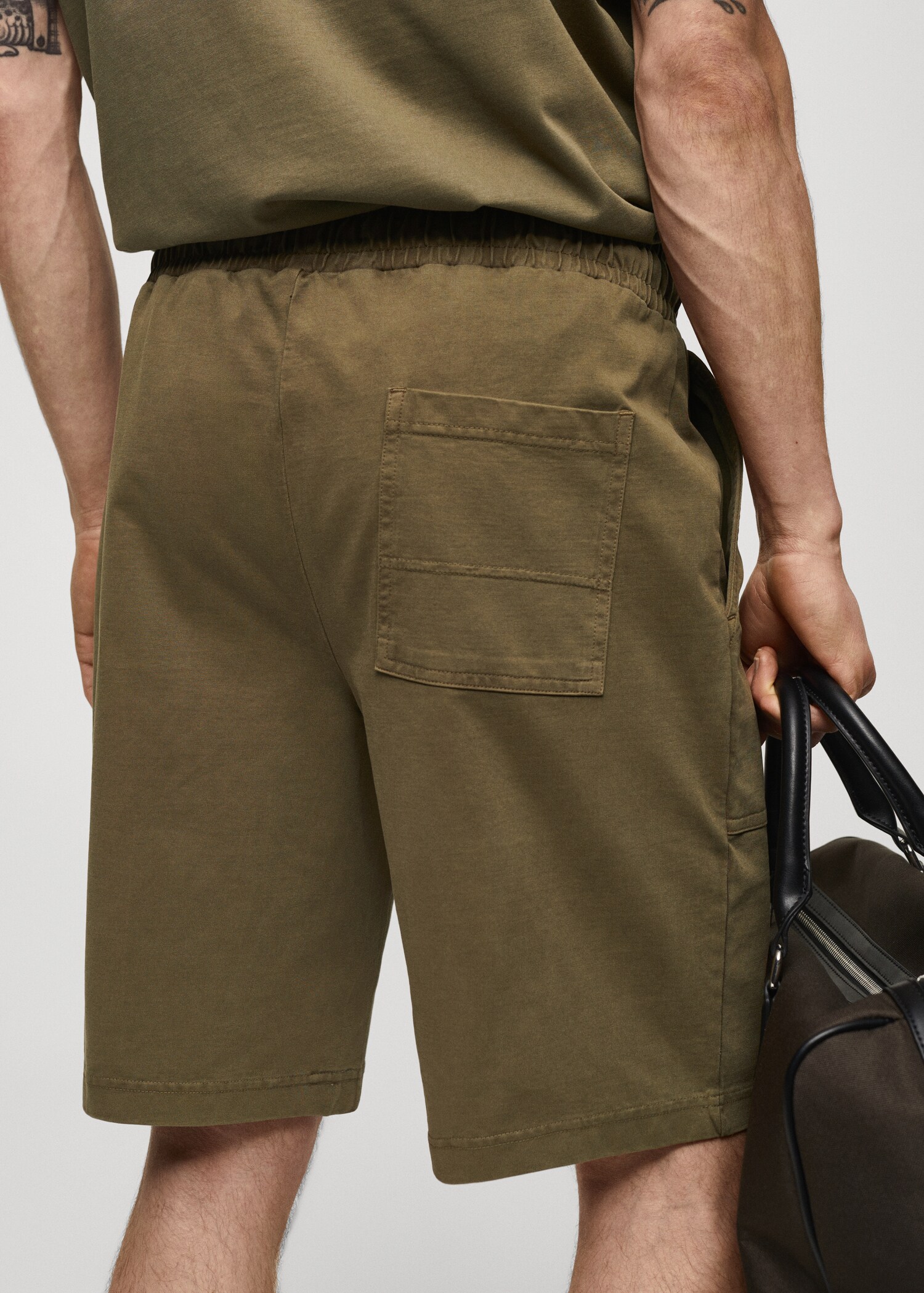 100% cotton drawstring Bermuda shorts - Details of the article 4