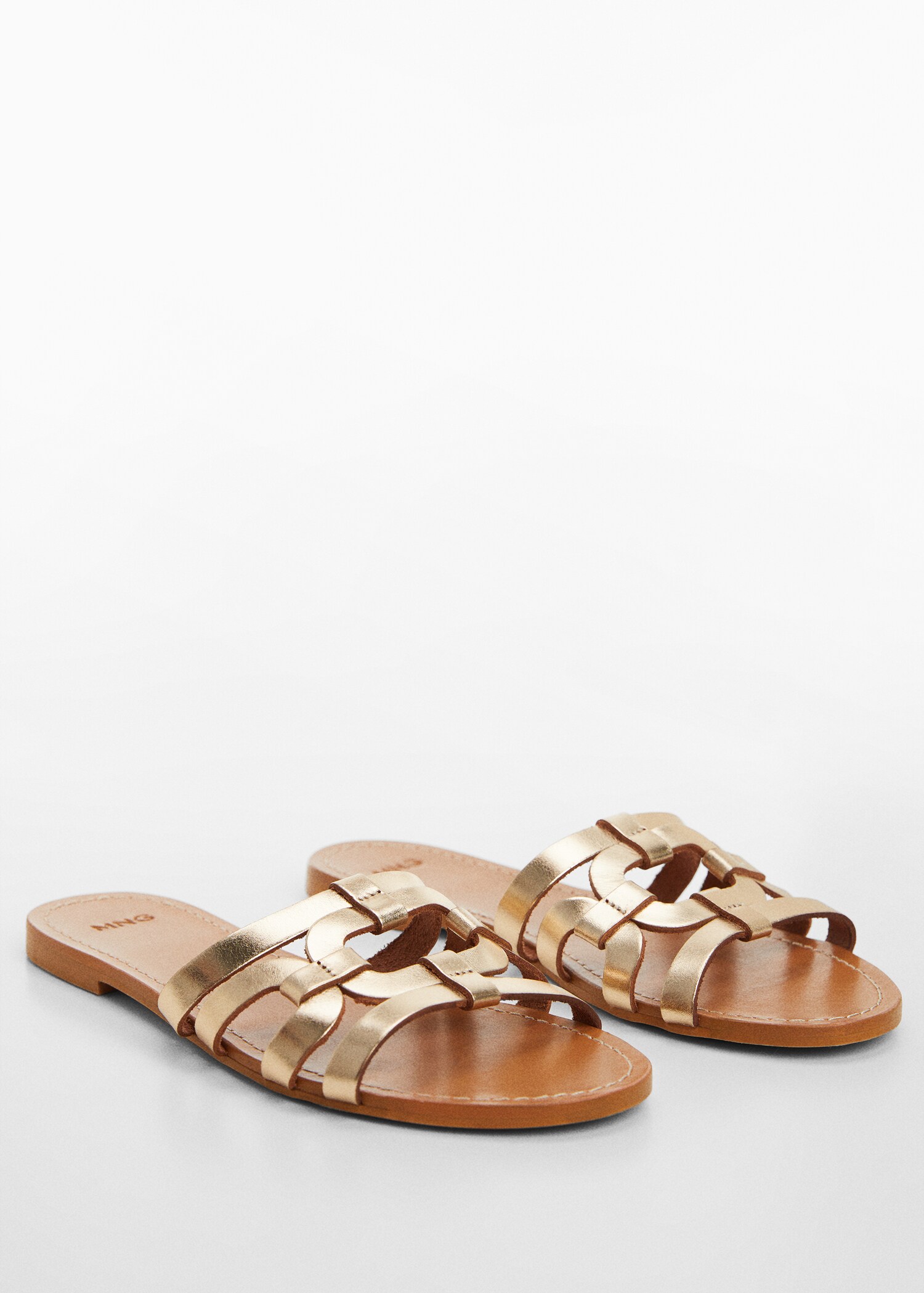 Leather straps sandals - Medium plane