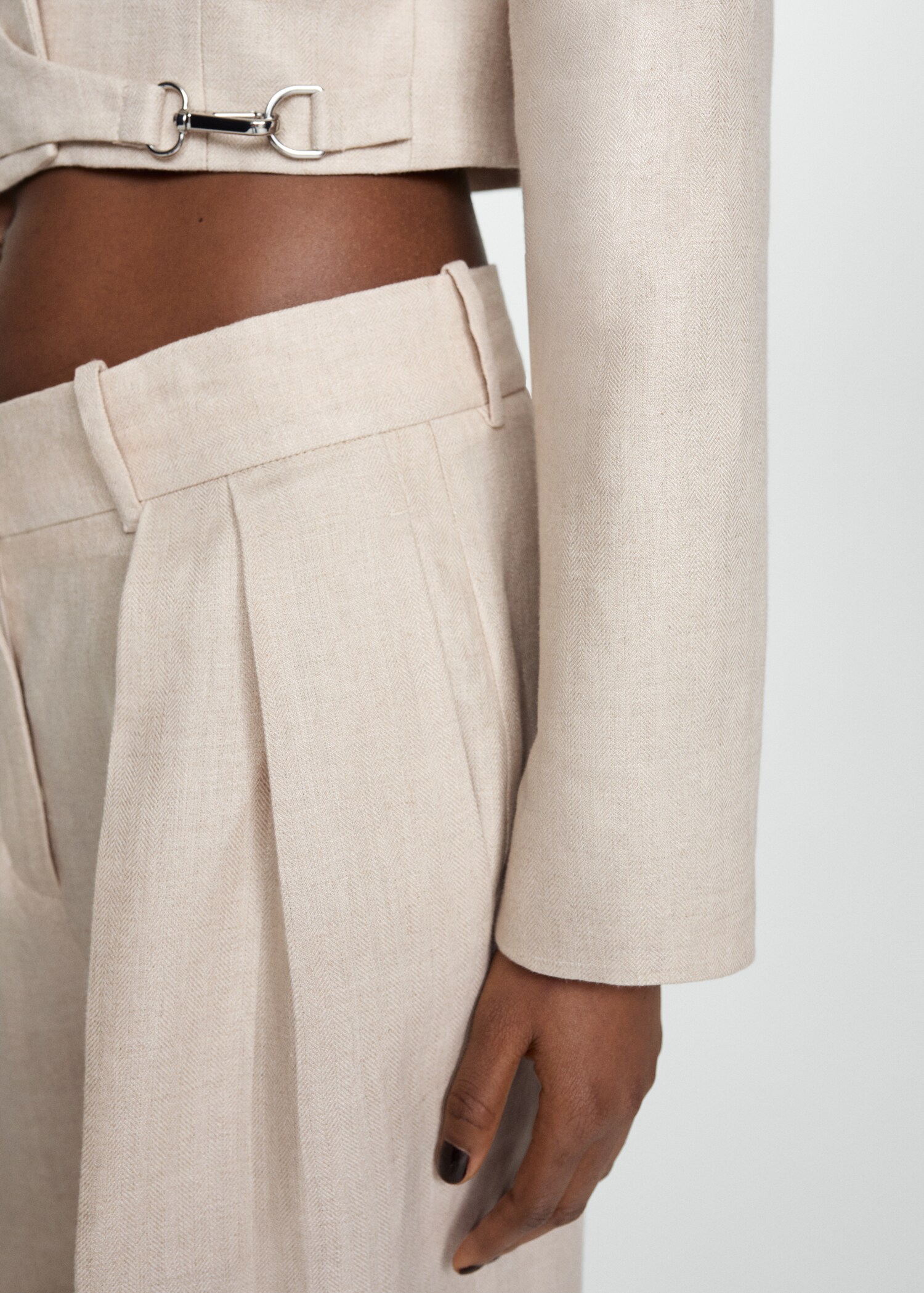 Cropped linen jacket - Details of the article 6