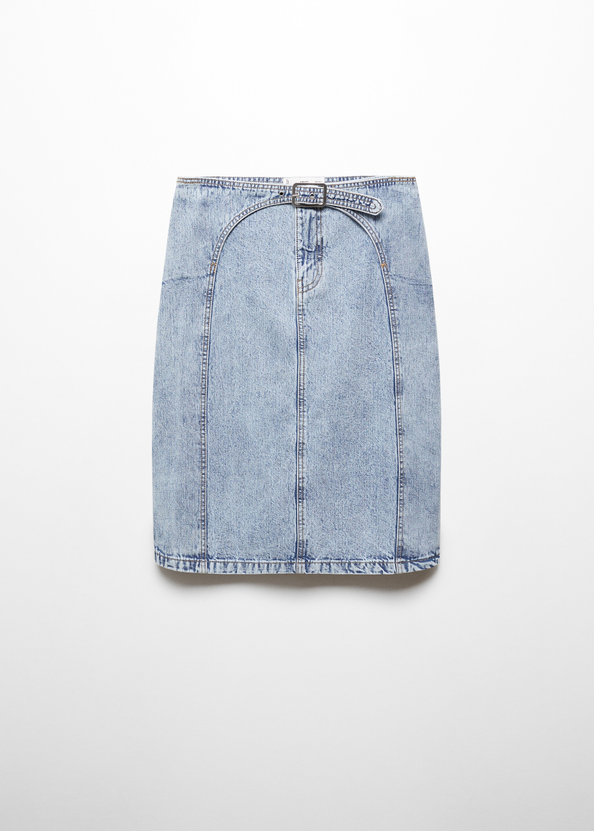 Spódnica dżinsowa midi z paskiem - Artykuł bez modela/modelki