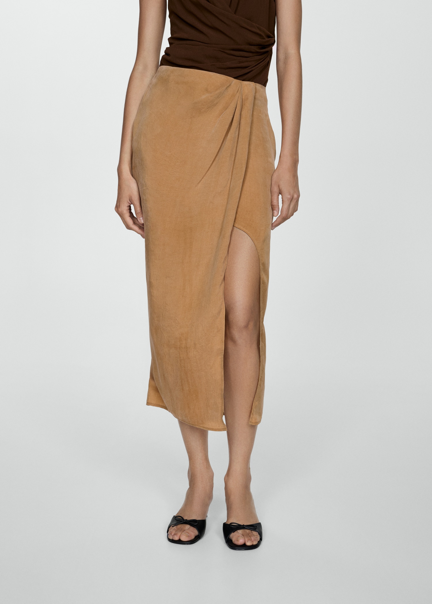 Lyocell skirt with slit - Medium plane