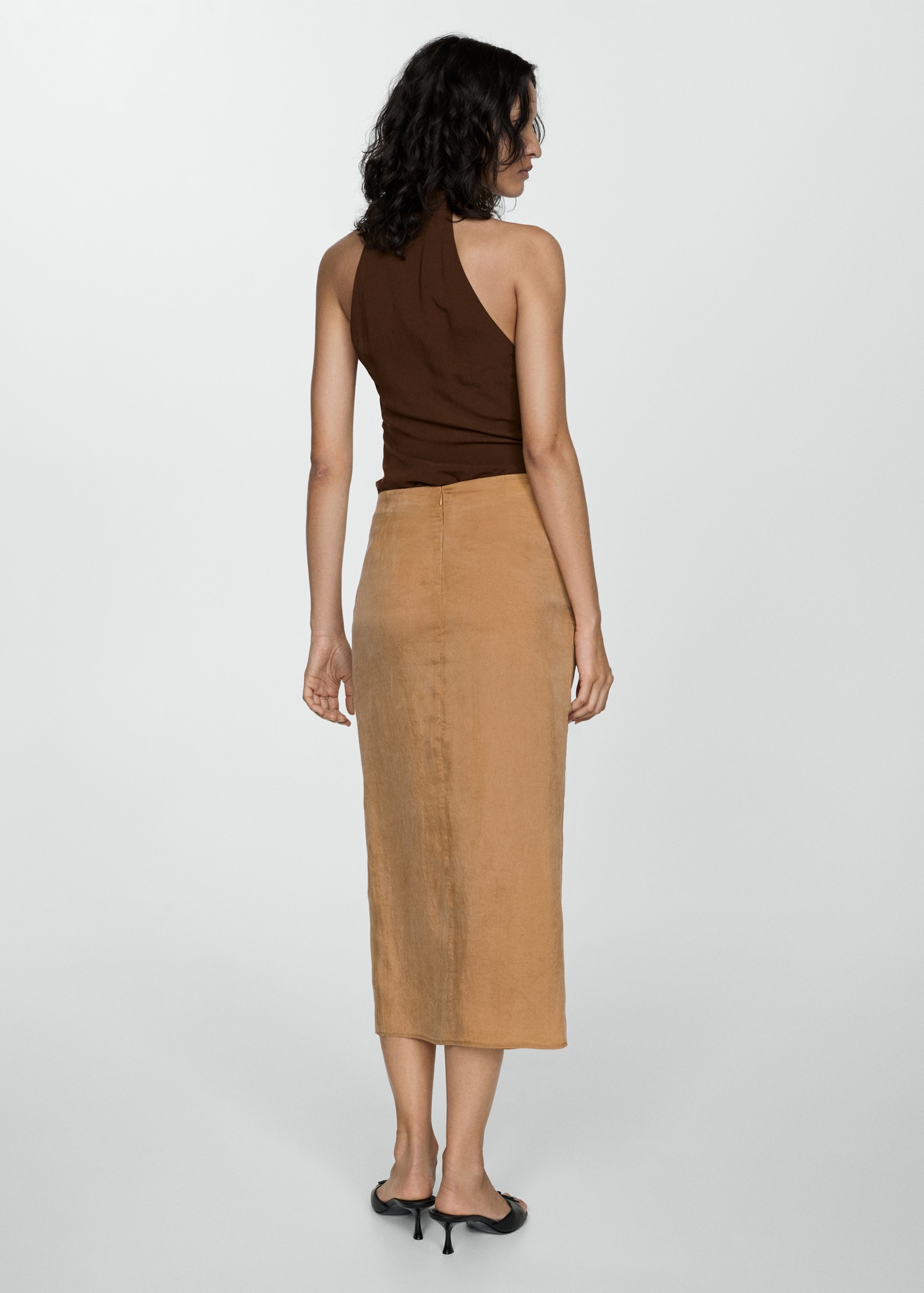 Lyocell skirt with slit - Reverse of the article