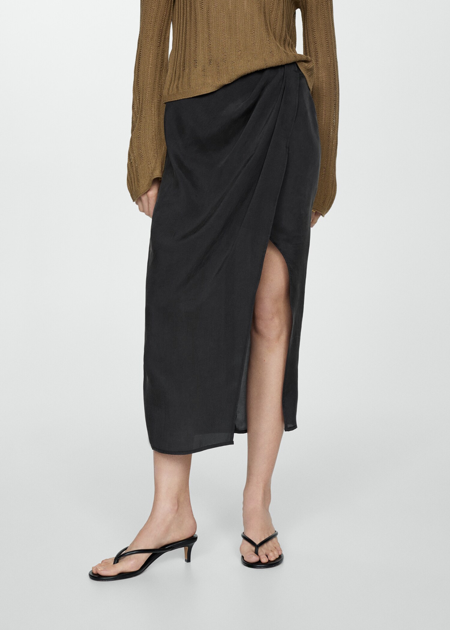 Lyocell skirt with slit - Medium plane