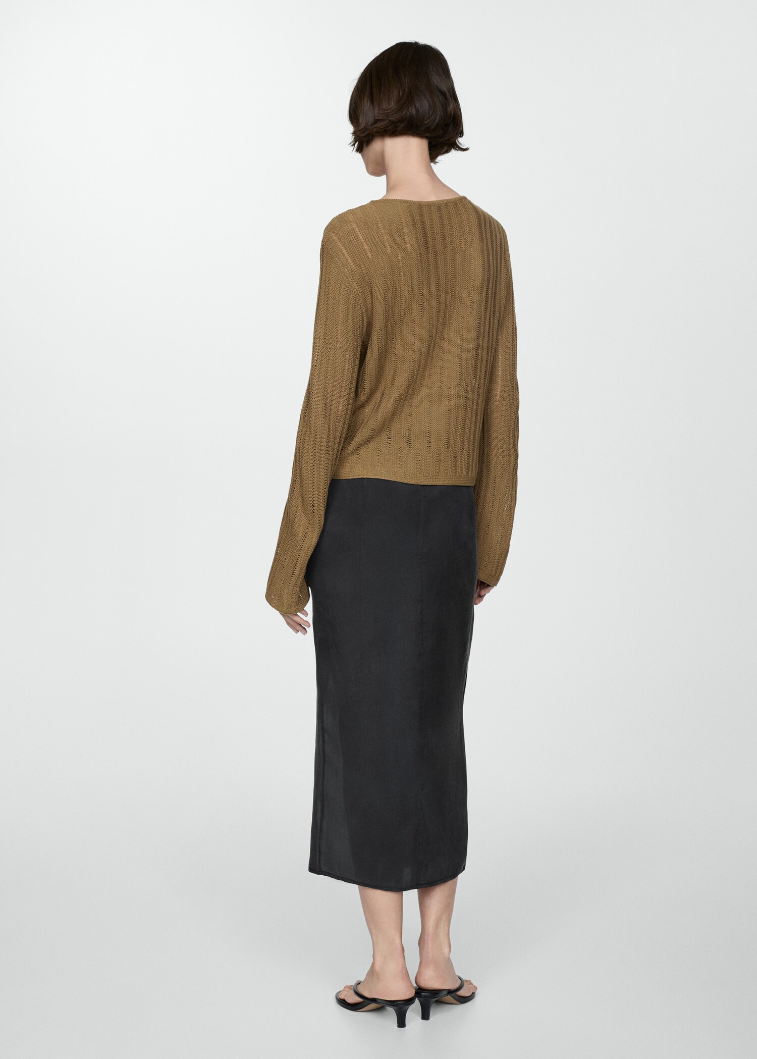 Lyocell skirt with slit - Reverse of the article