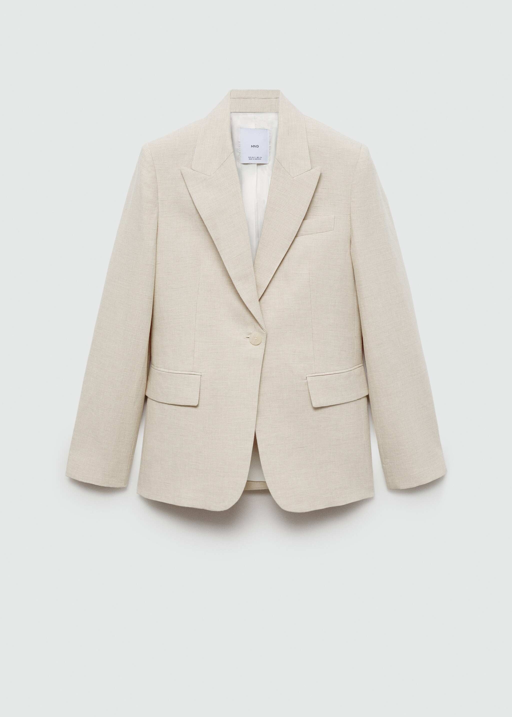 Kazayağı desenli keten blazer ceket - Modelsiz ürün
