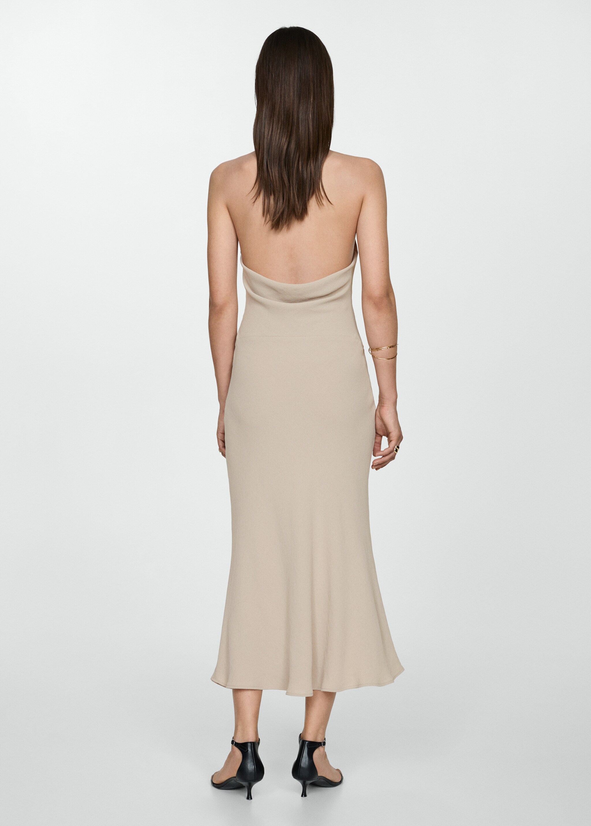 فستان هالتر مع خط عنق منسدل - الجهة الخلفية للمنتج