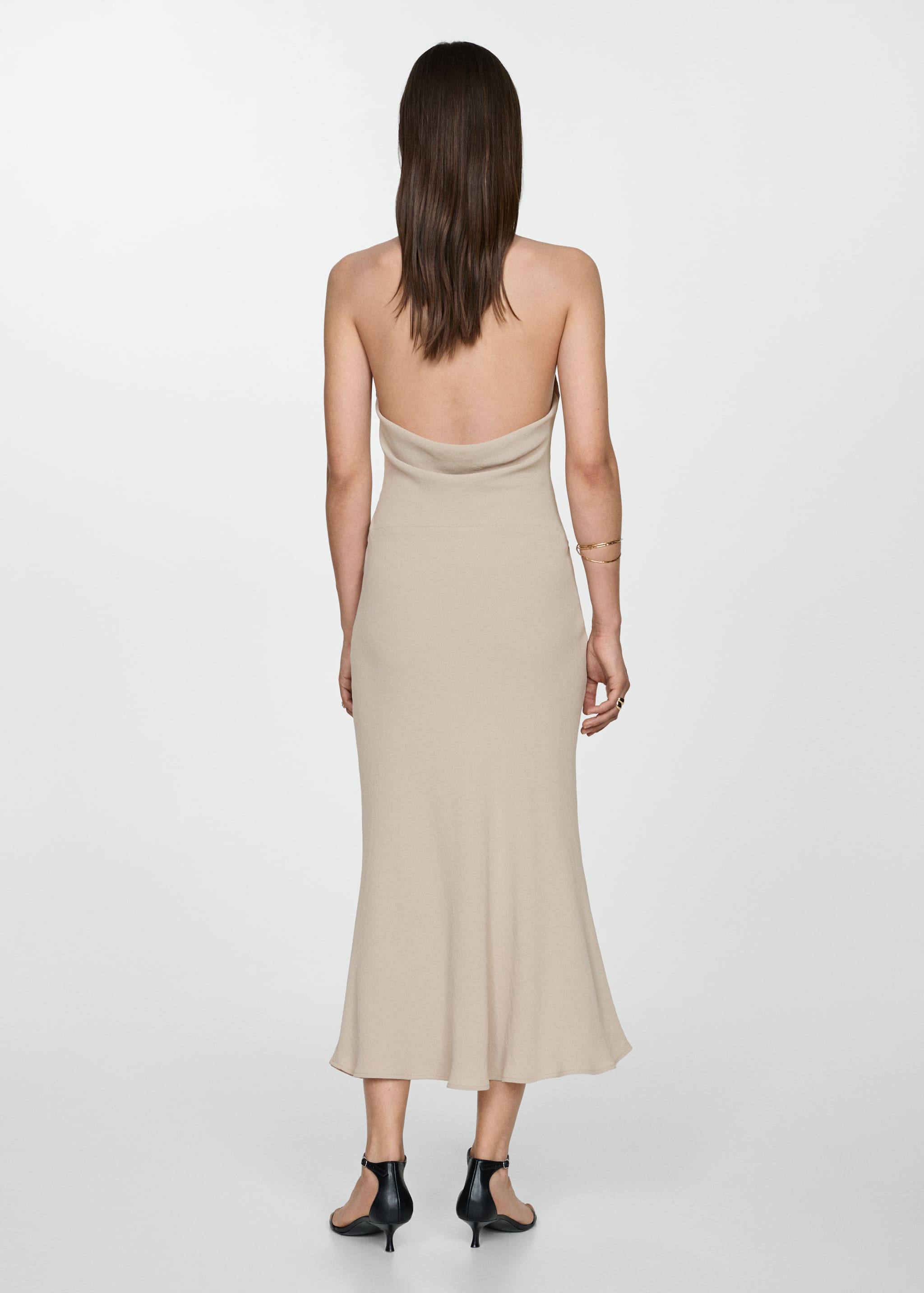 Halter dress with draped neckline - Reverse of the article