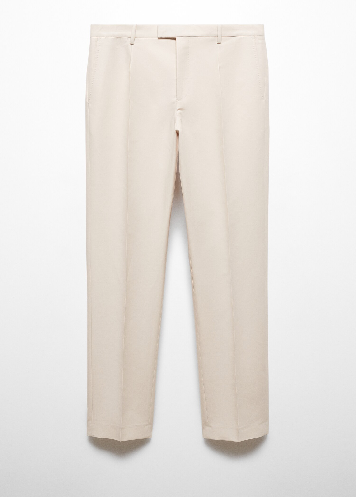 100% cotton slim-fit tailored suit trousers - Article without model