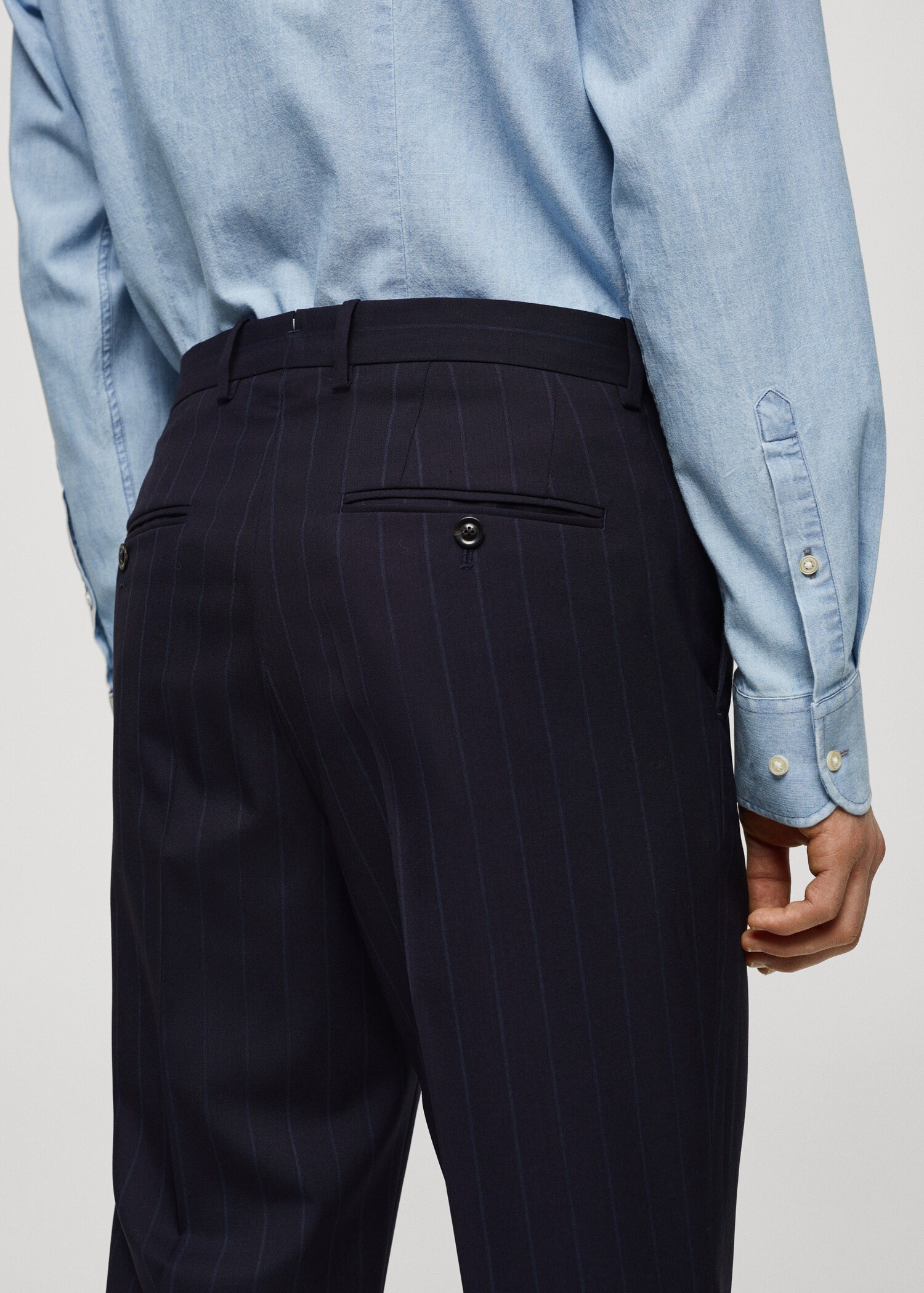 Pantalon costume laine vierge rayure tennis - Détail de l'article 4