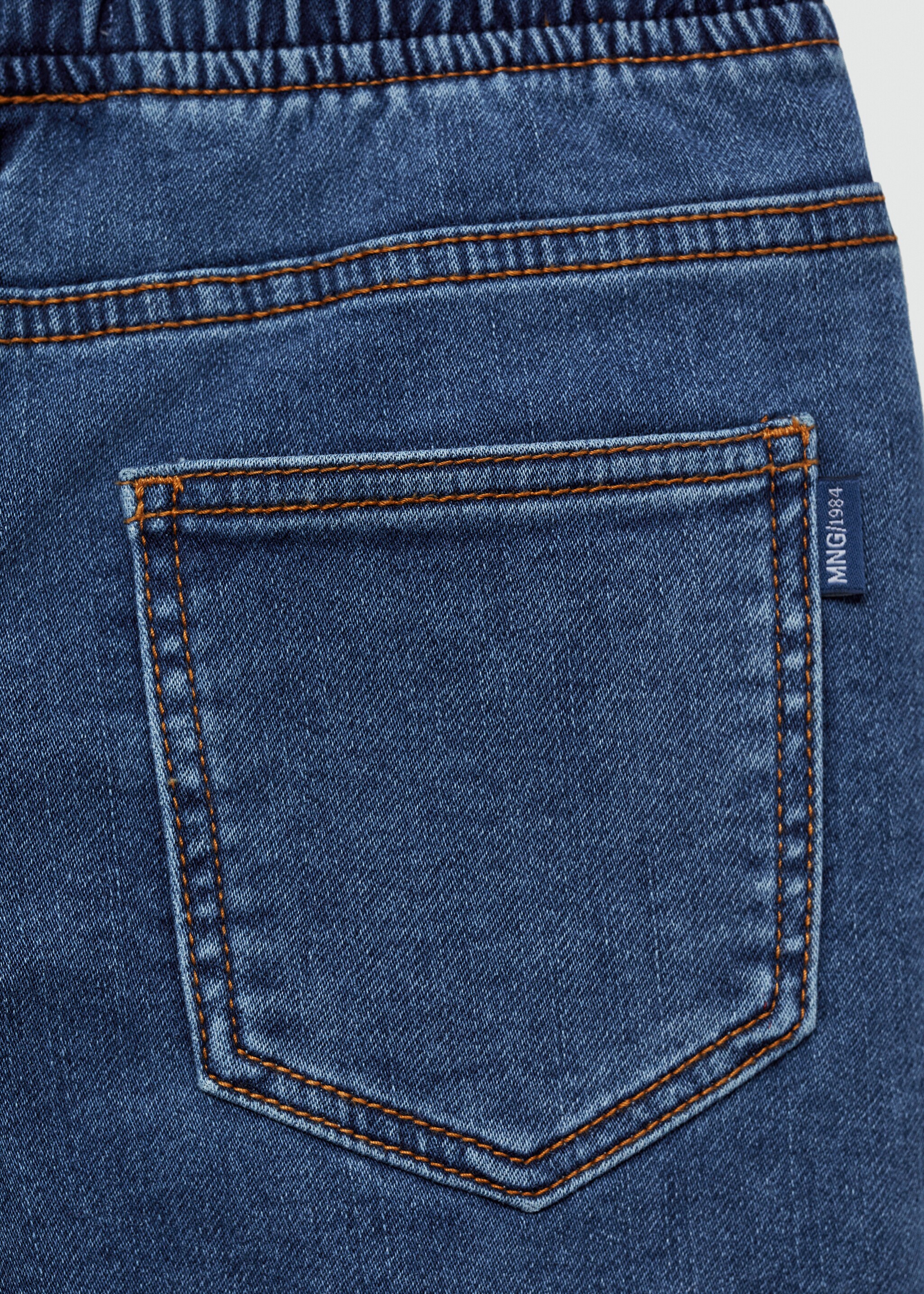 Elastic waist denim Bermuda shorts - Details of the article 0