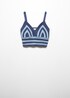 new tag black 100% cotton crochet spaghetti crop top stretchy... m/L ,,, main image 0