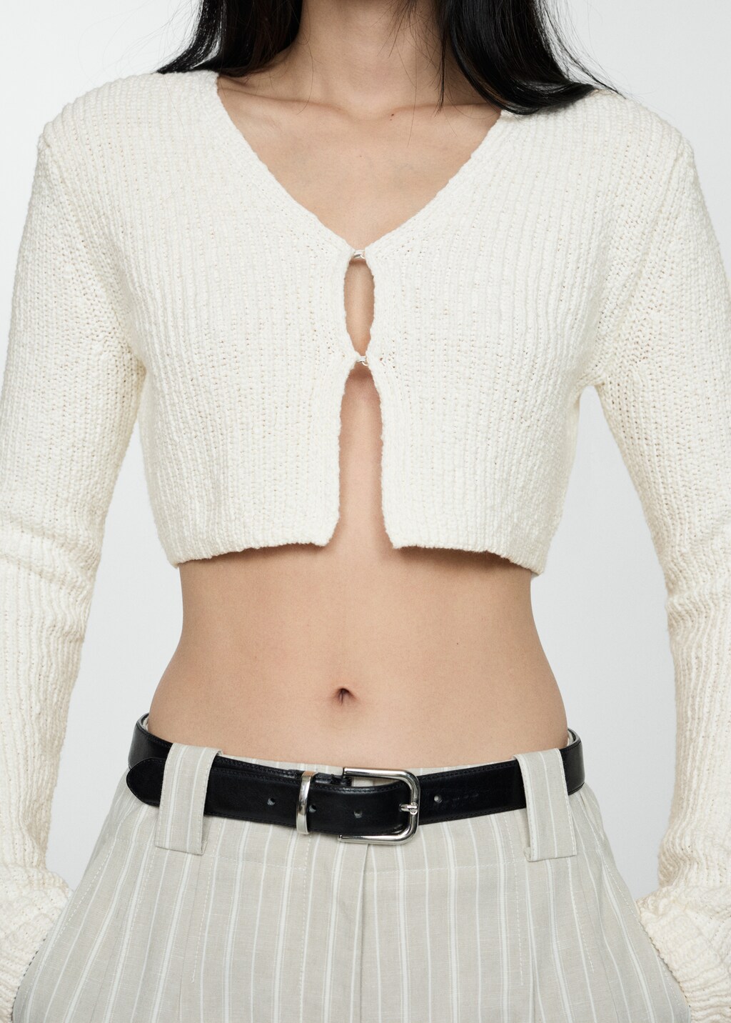 Knitted cropped cardigan