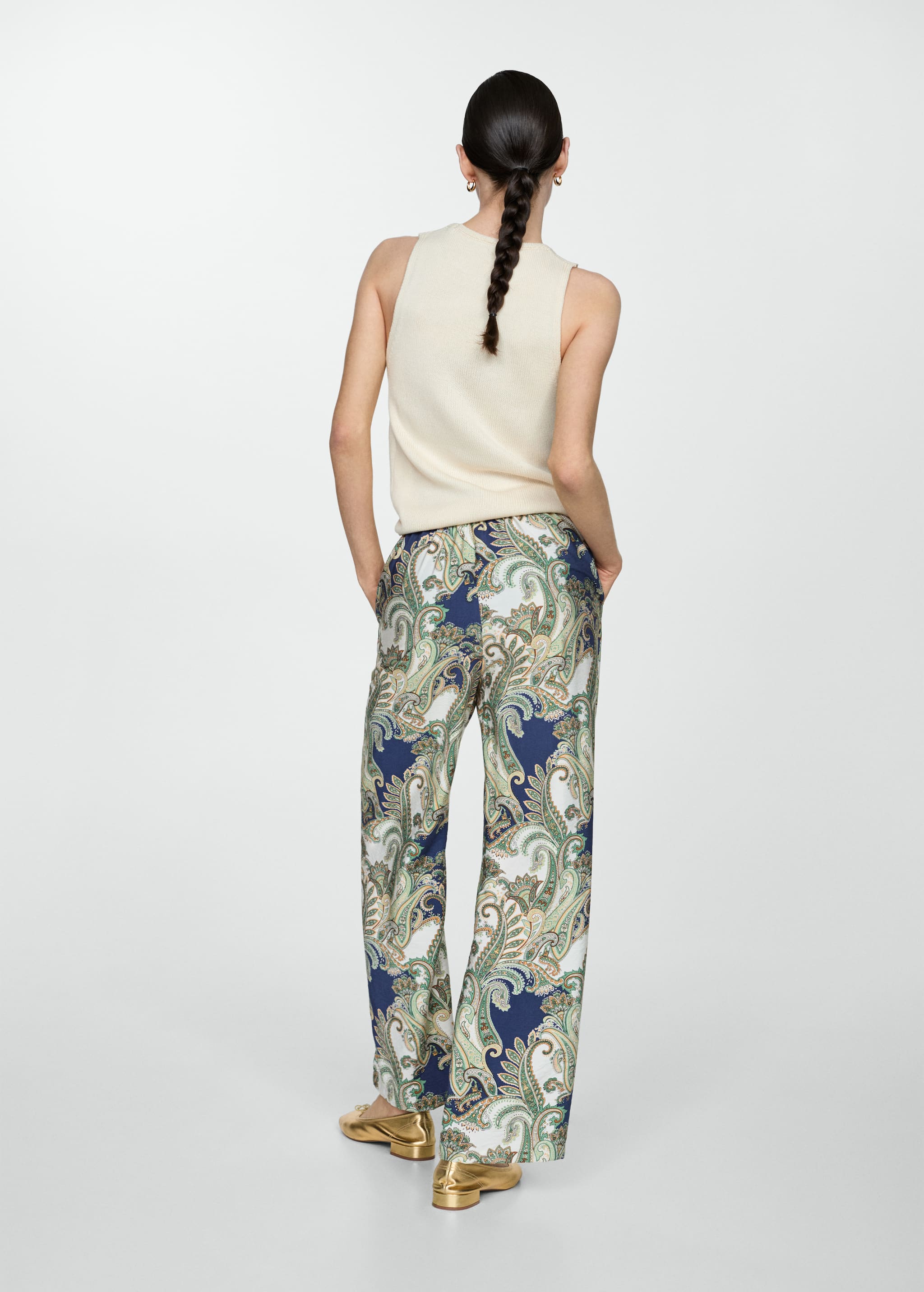 Bow printed trouser - Reverse of the article