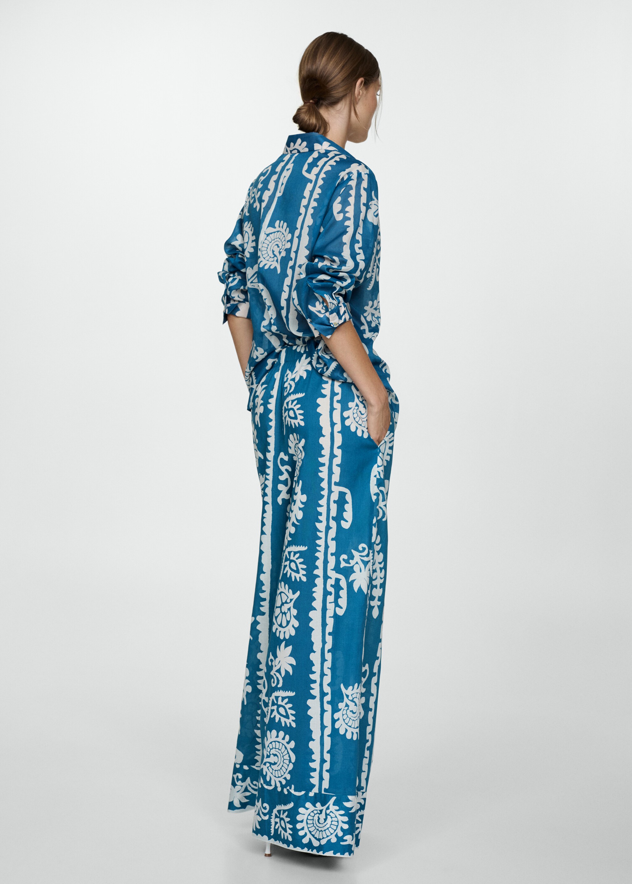 Wide leg printed trousers - Reverse of the article