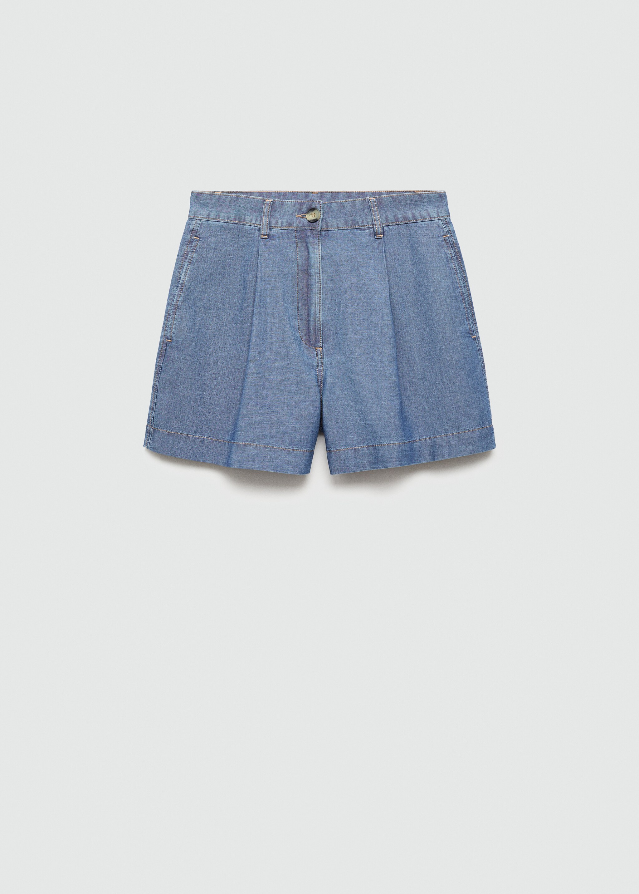 Denim shorts with pleats - Article without model