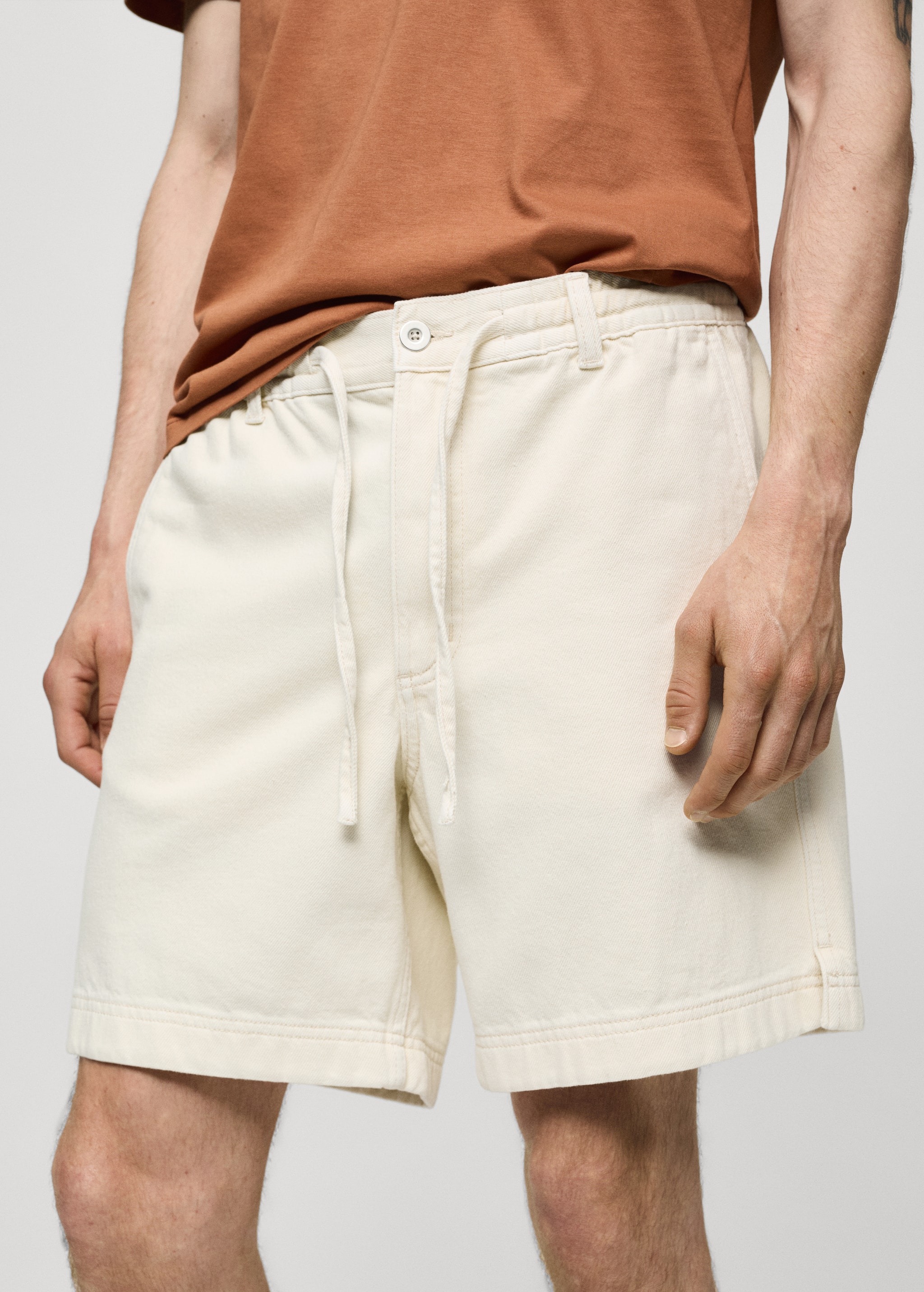 100% cotton drawstring Bermuda shorts - Details of the article 1