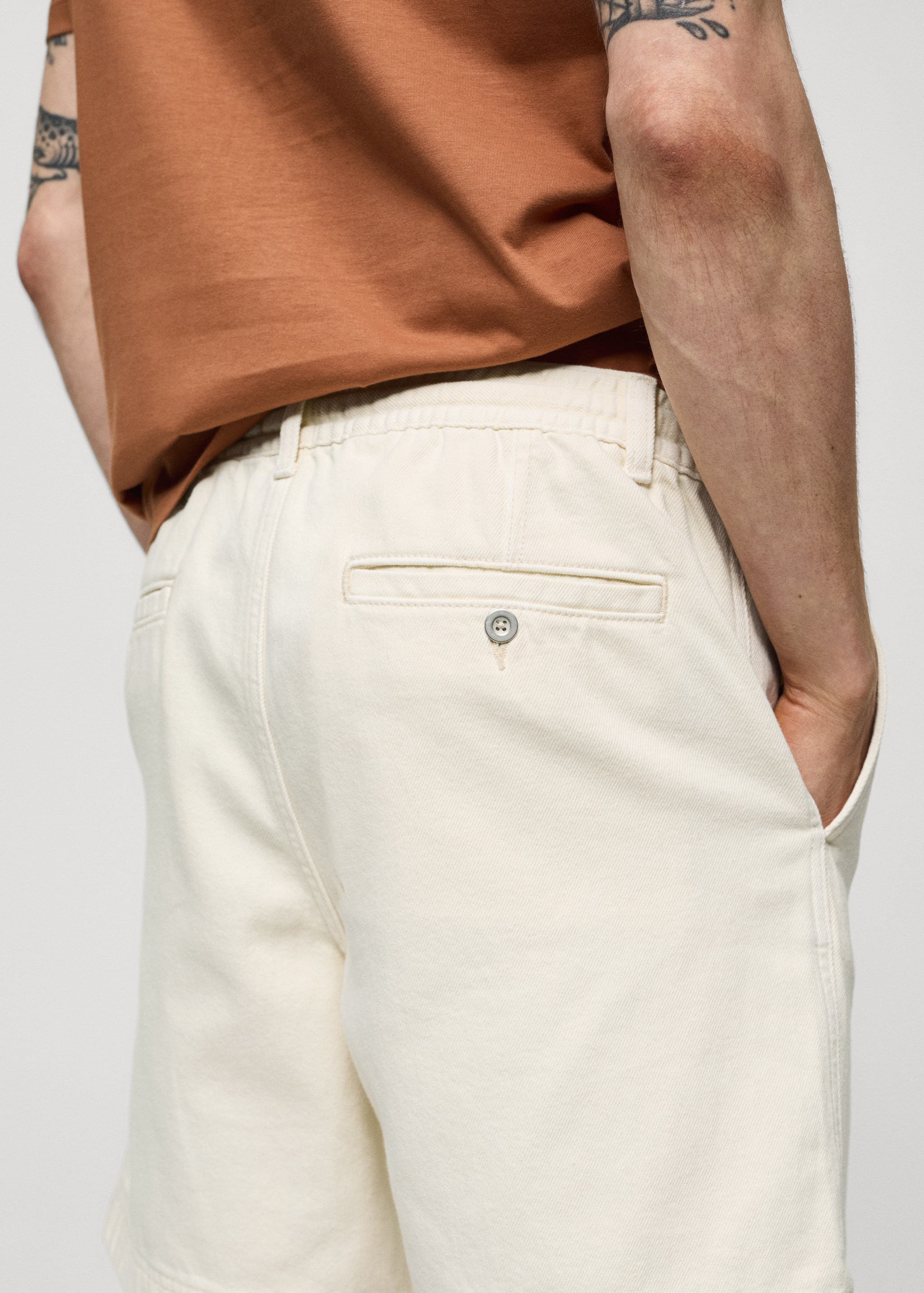 100% cotton drawstring Bermuda shorts - Details of the article 2