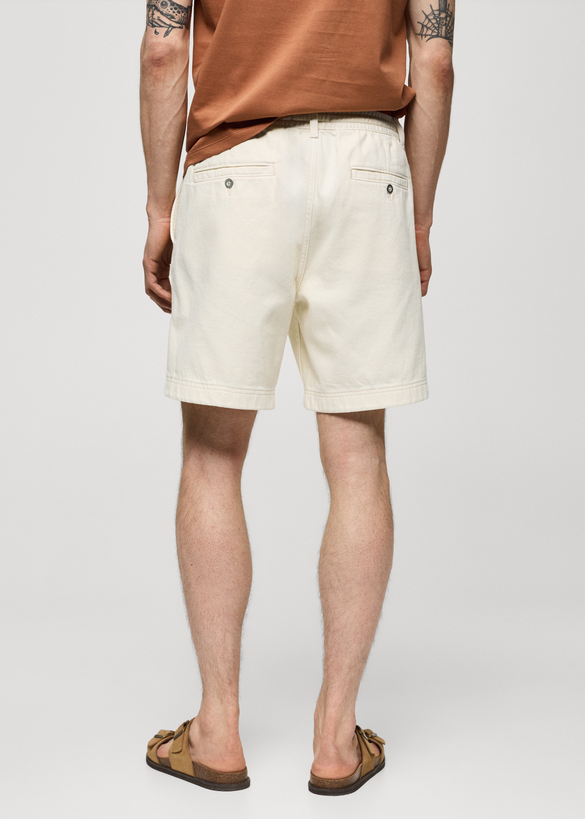 100% cotton drawstring Bermuda shorts - Reverse of the article