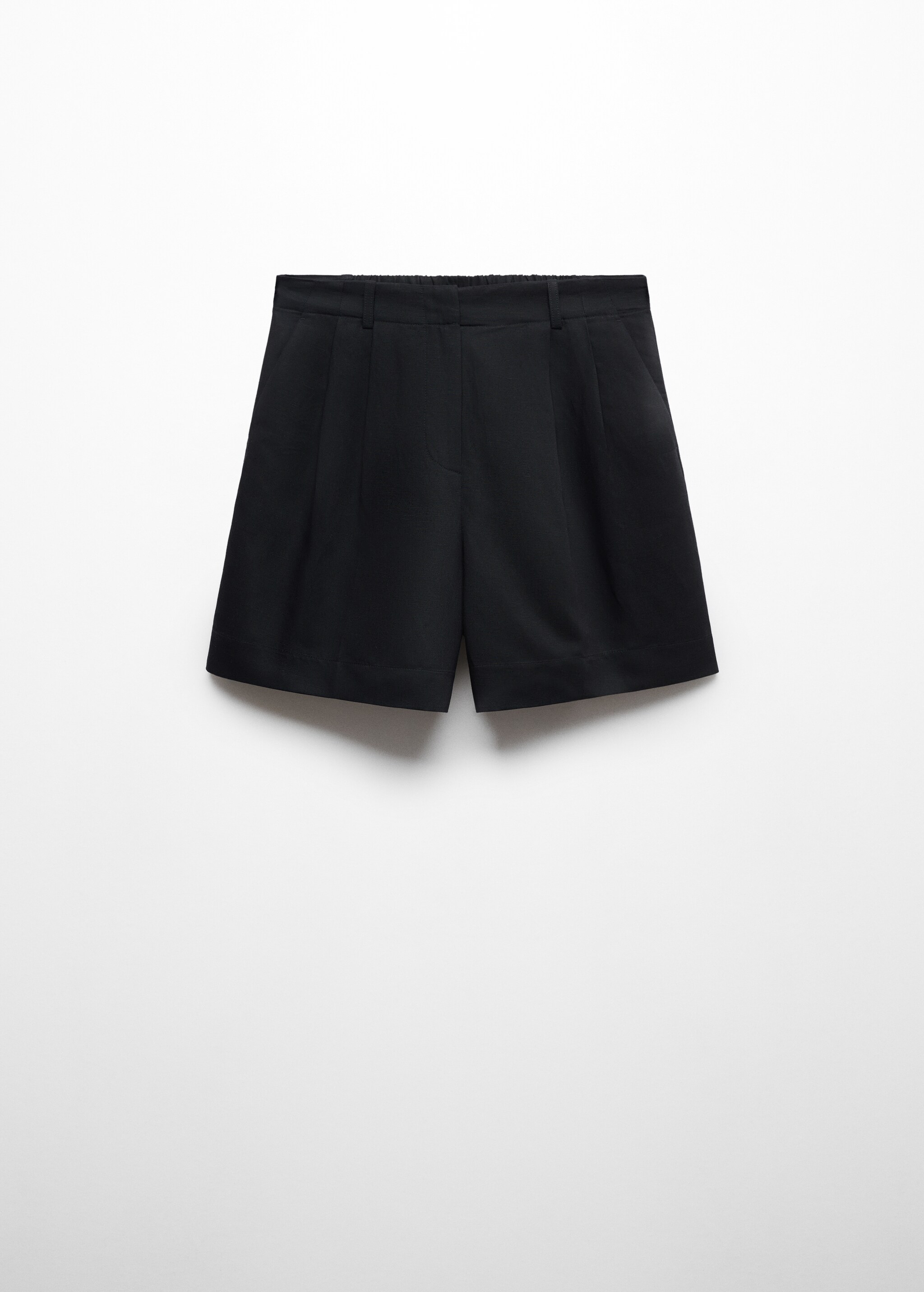 Linen-blend Bermuda plated shorts - Article without model