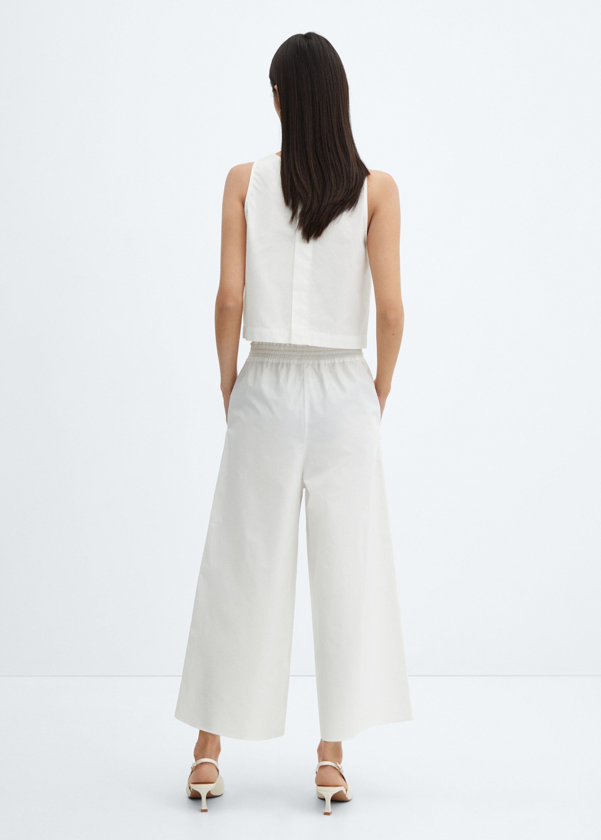 100% cotton culotte trousers  - Reverse of the article