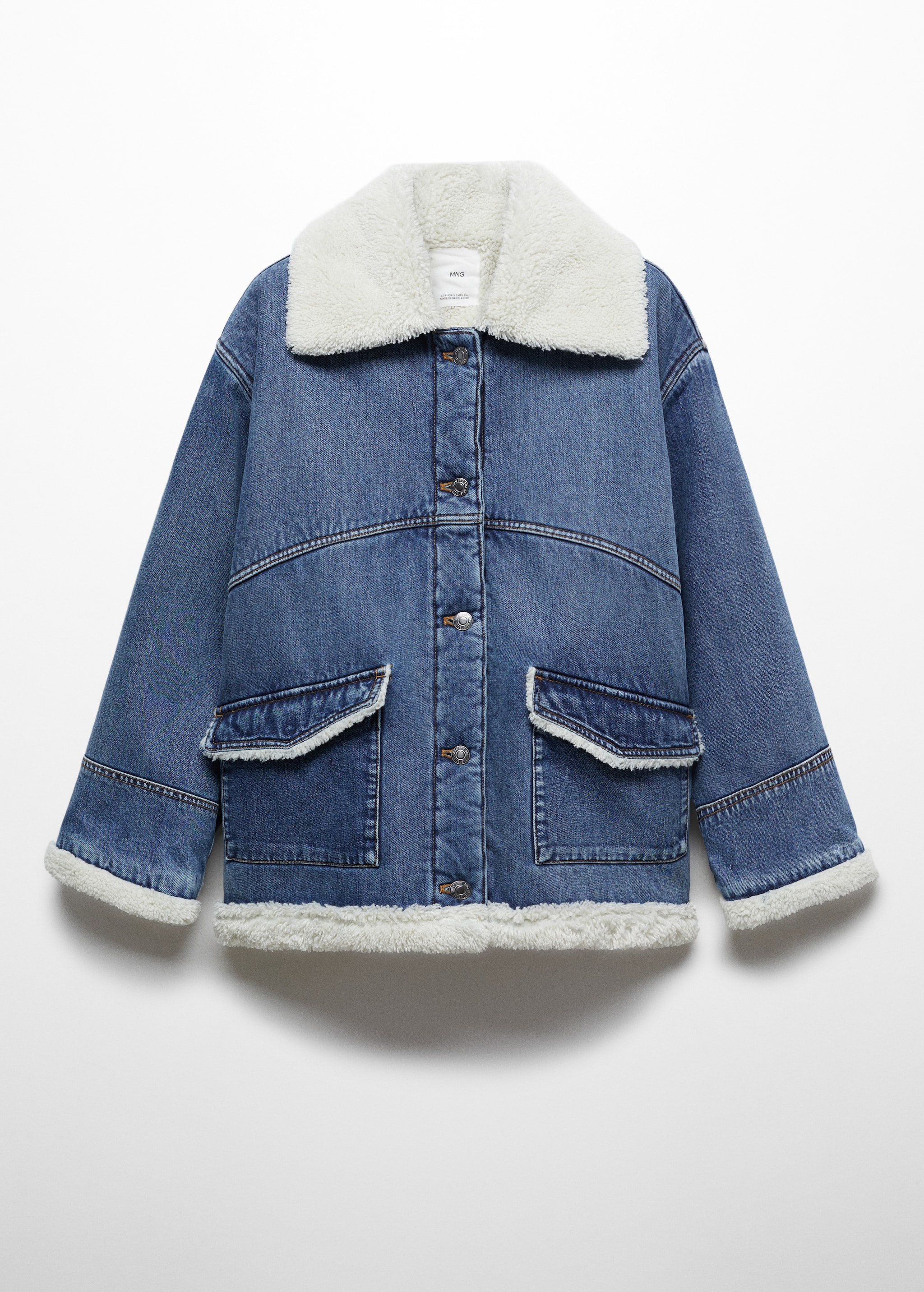 Veste imitation mouton retourné oversize Femme MANGO France (La Réunion)