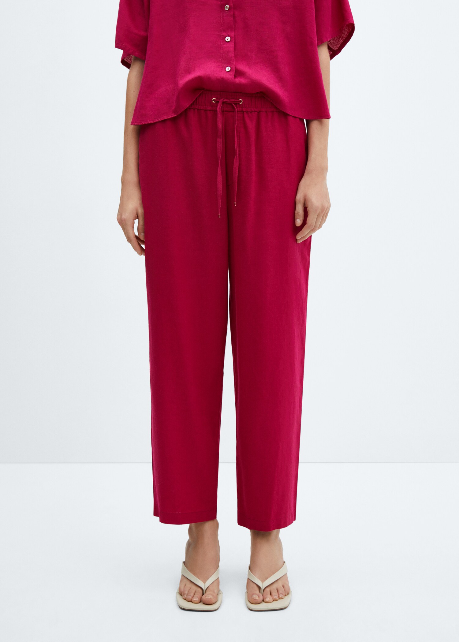 Pantalón recto lino - Plano medio