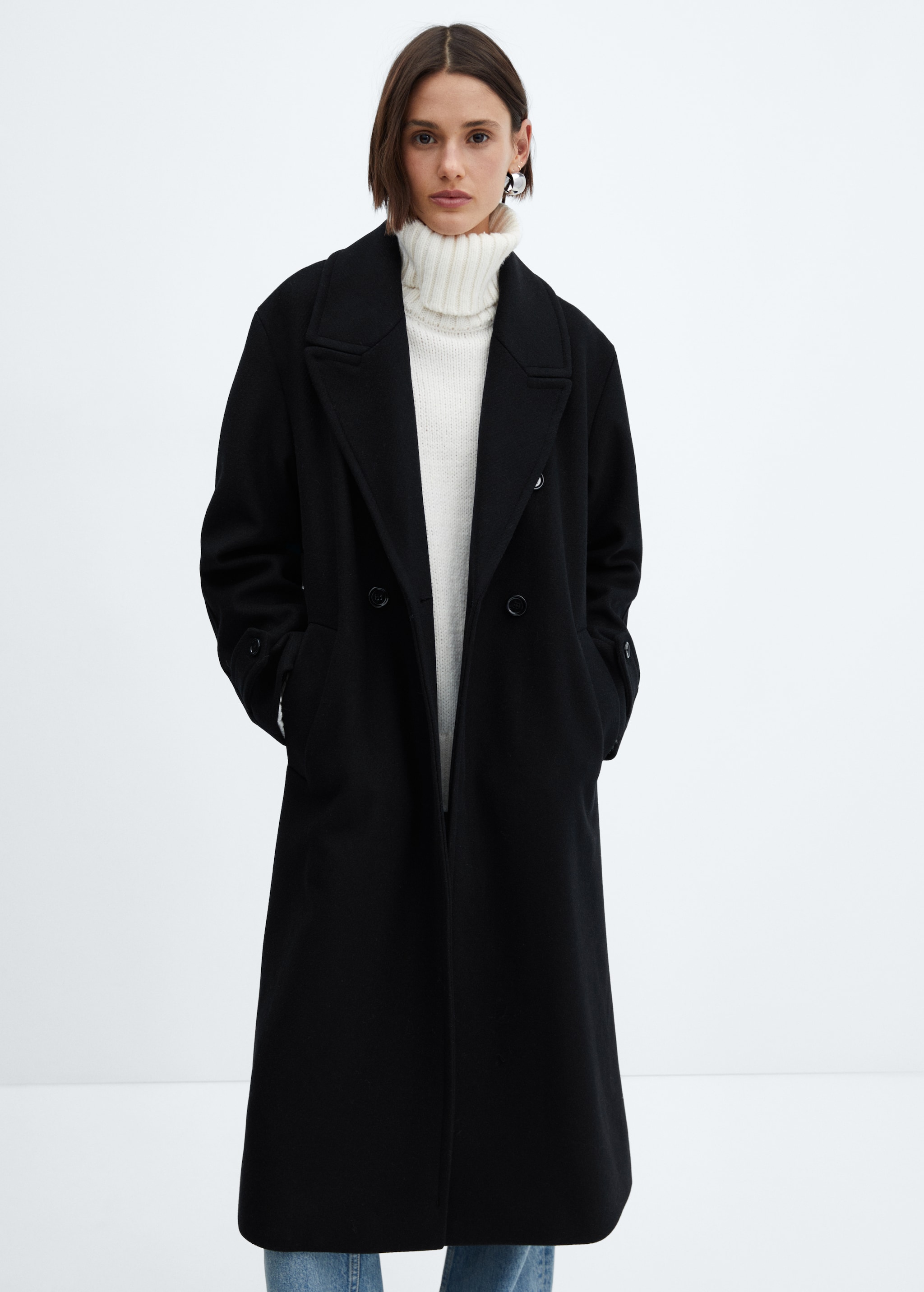 Black Wool Coat Manteau Laine Shop Mango Femme Manteau Laine Ceinture
