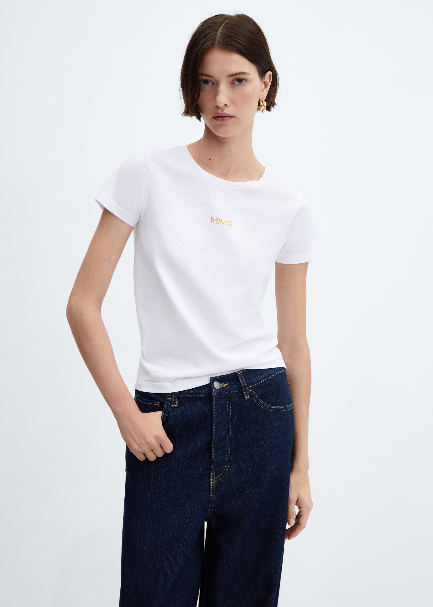 Metallic logo T-shirt - Medium plane