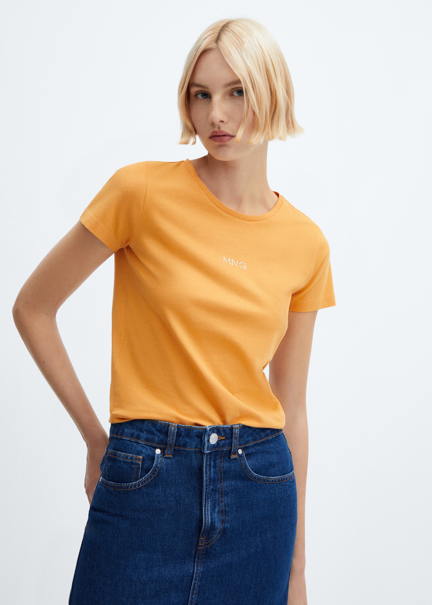 Metallic logo T-shirt - Medium plane