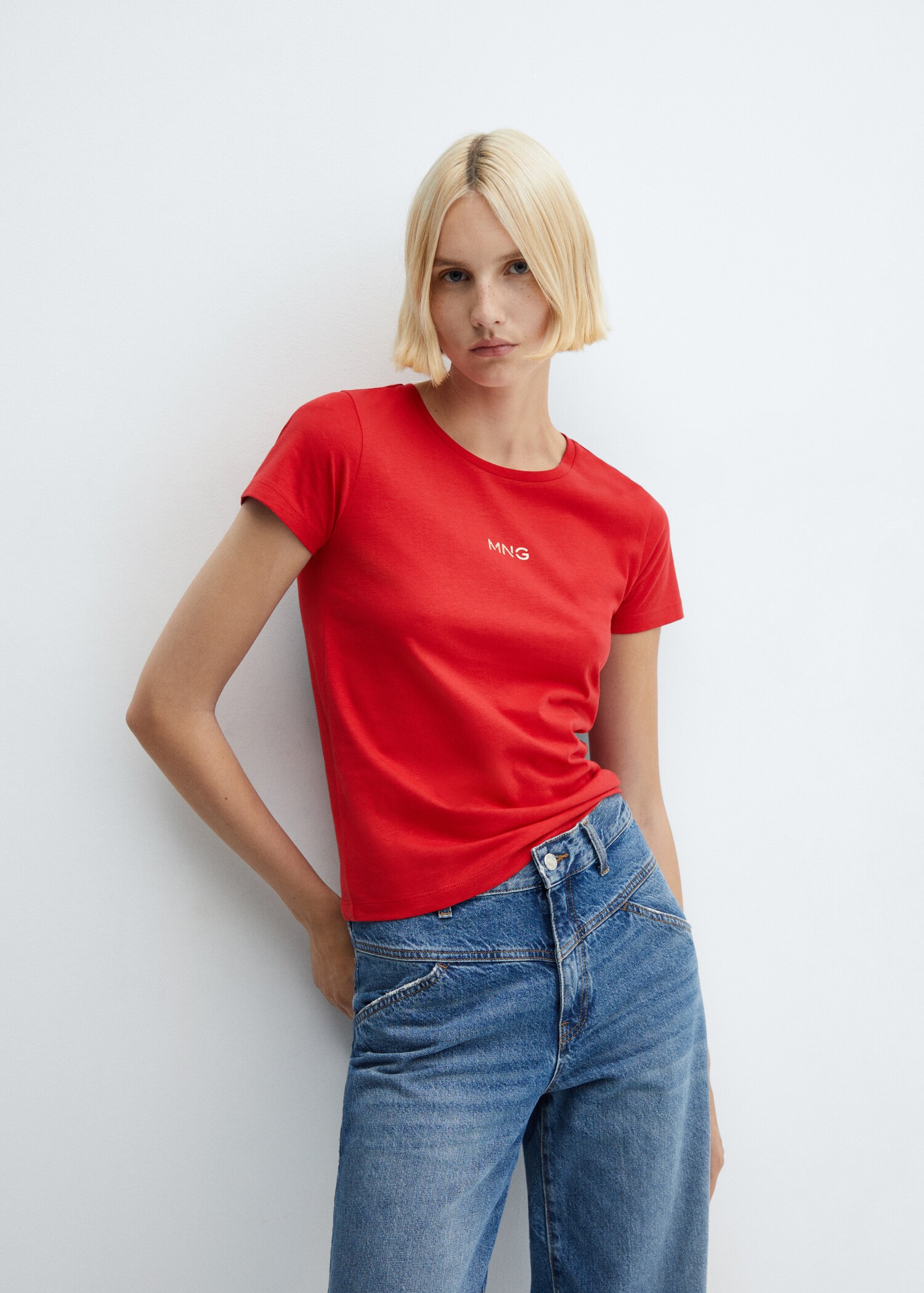 Metallic logo T-shirt - Medium plane