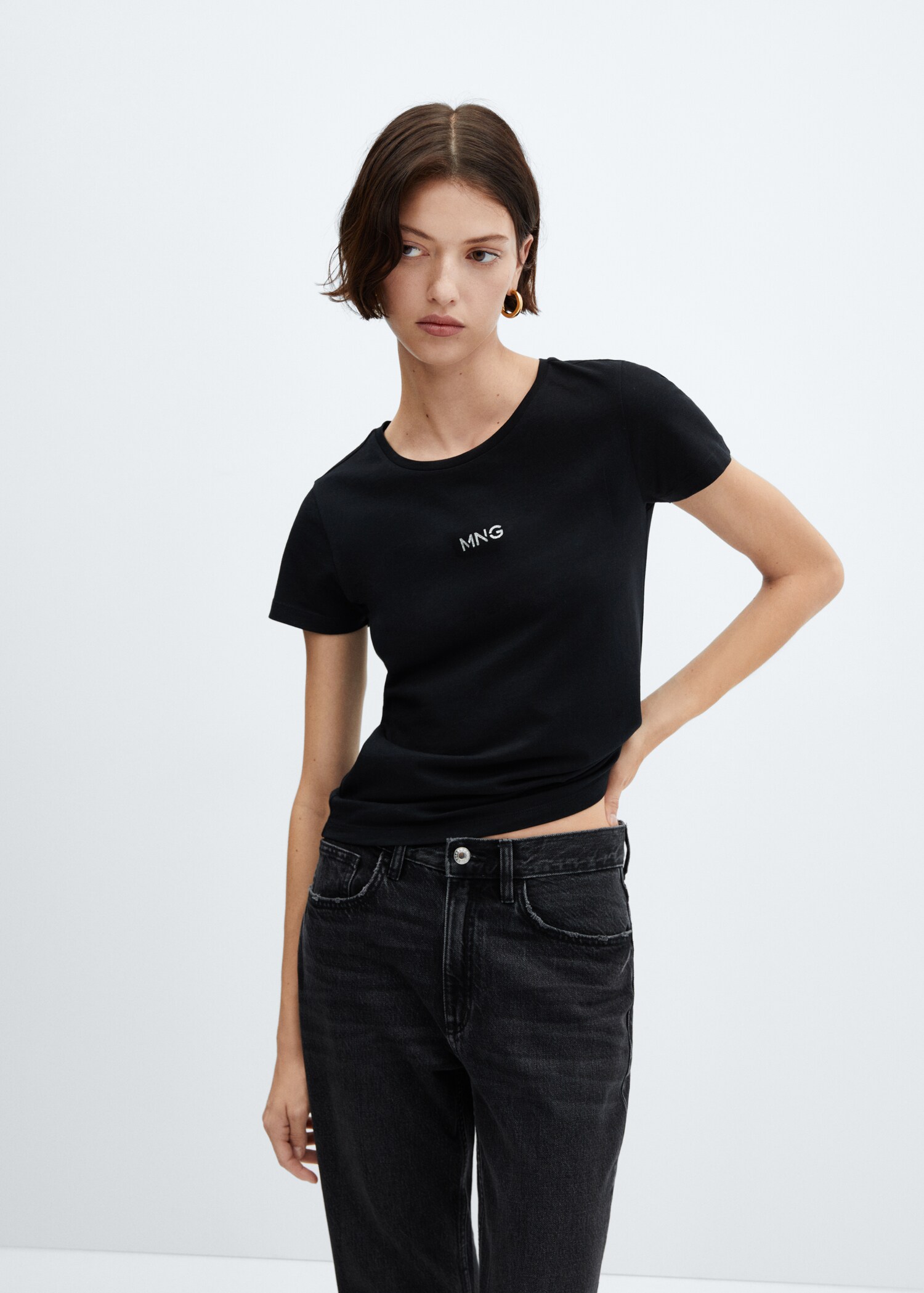 Metallic logo T-shirt - Medium plane