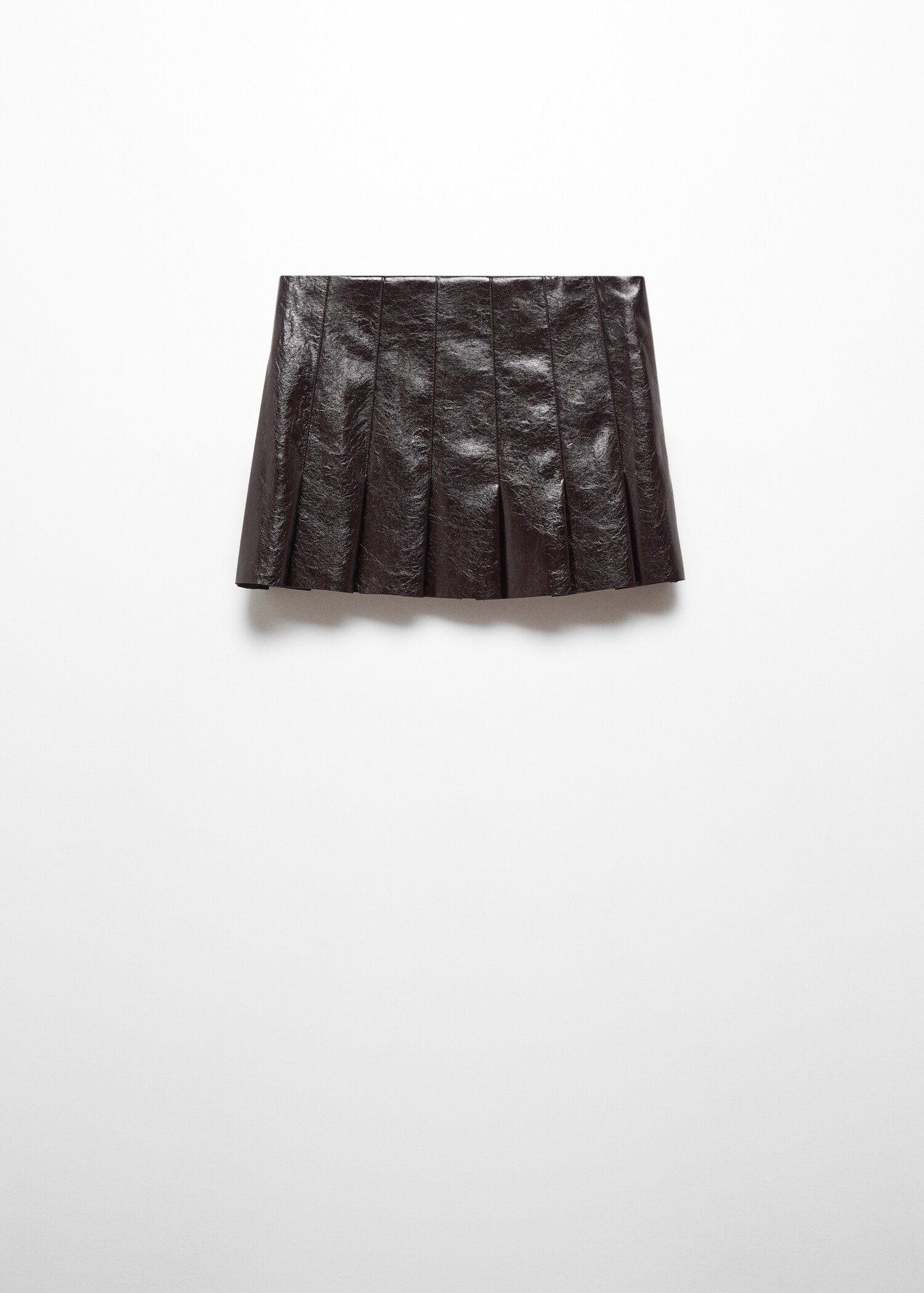 Leather-effect pleated mini-skirt - Article without model