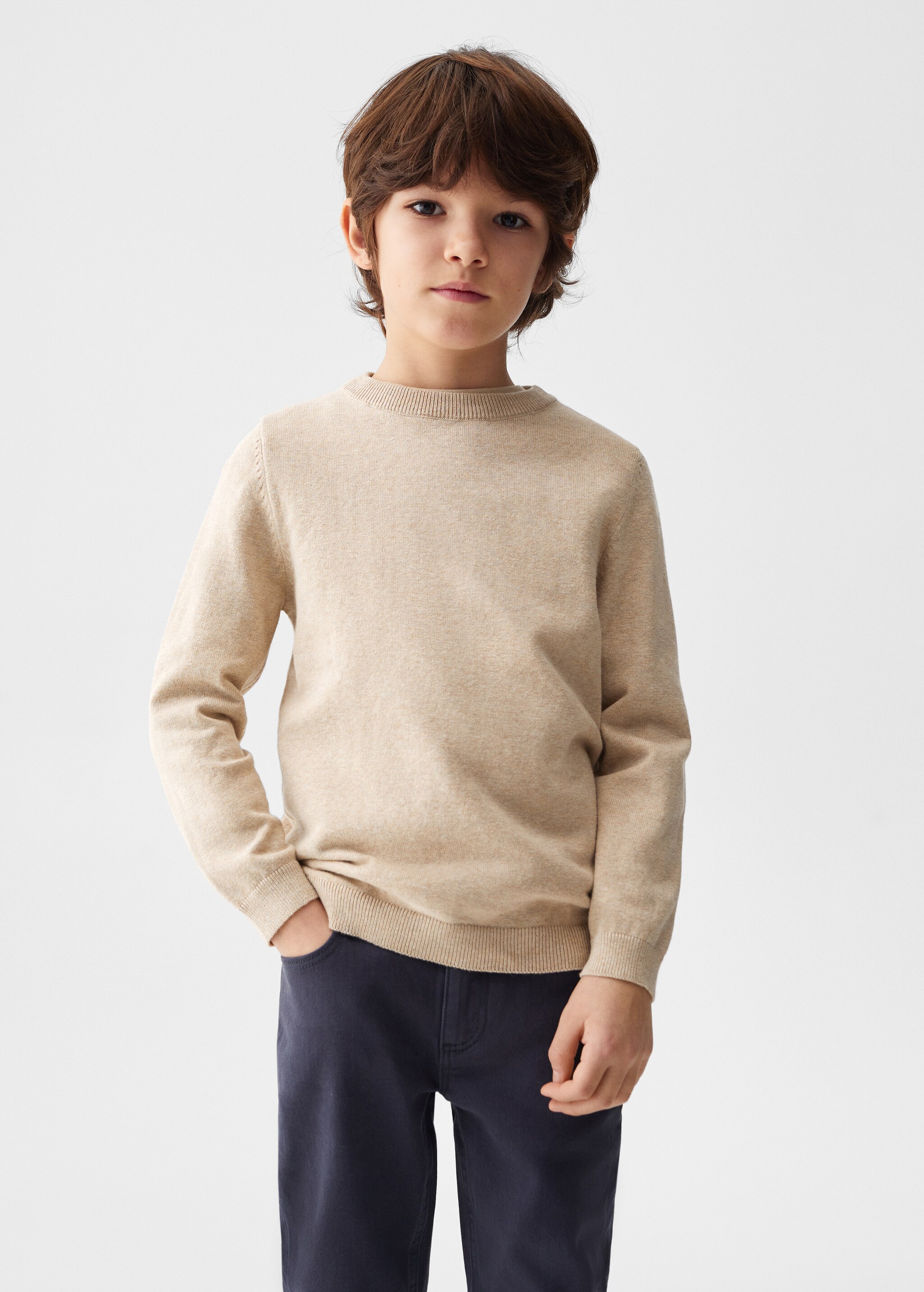 Knit cotton sweater - Medium plane