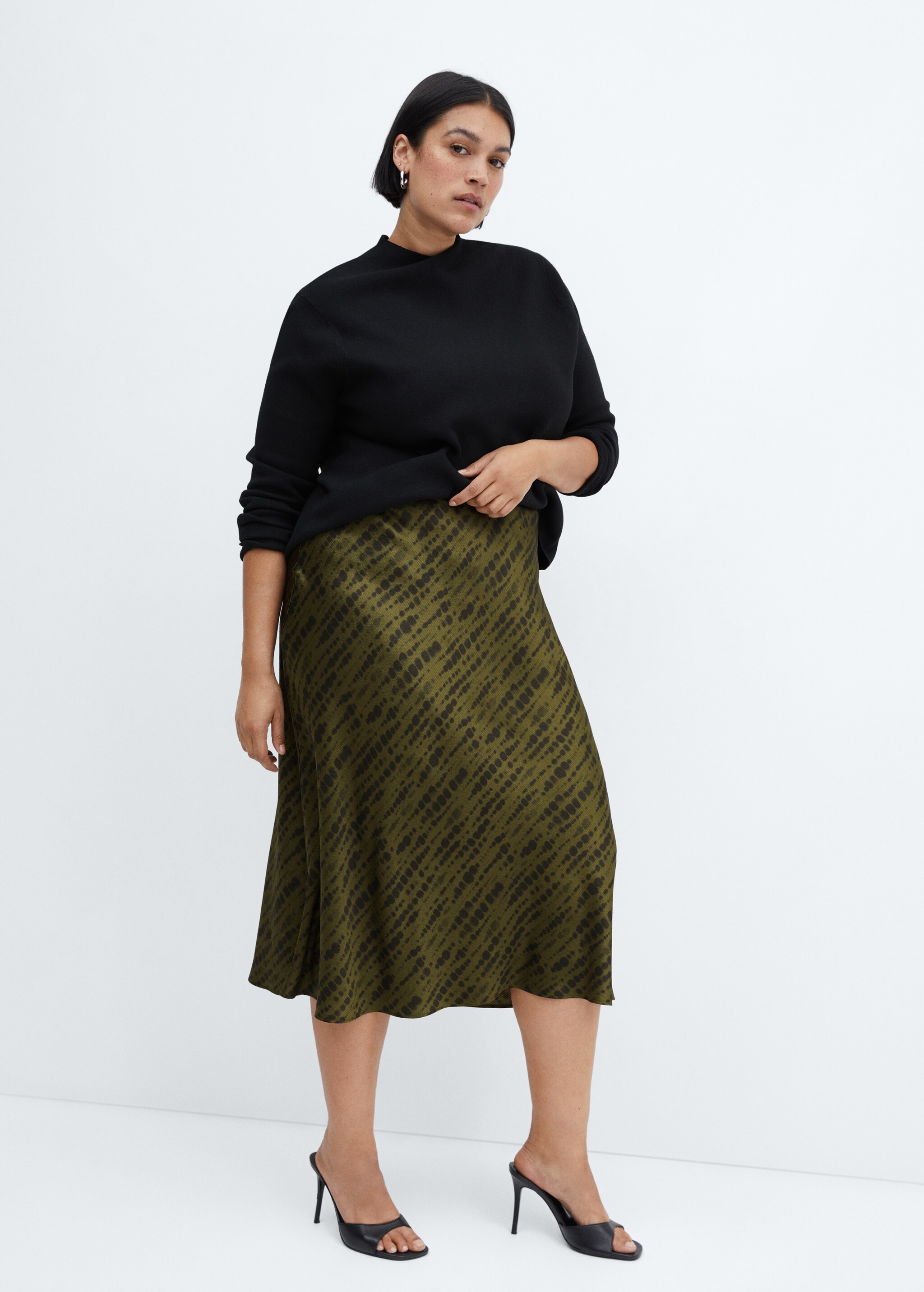 Printed satin skirt  - Details of the article 4