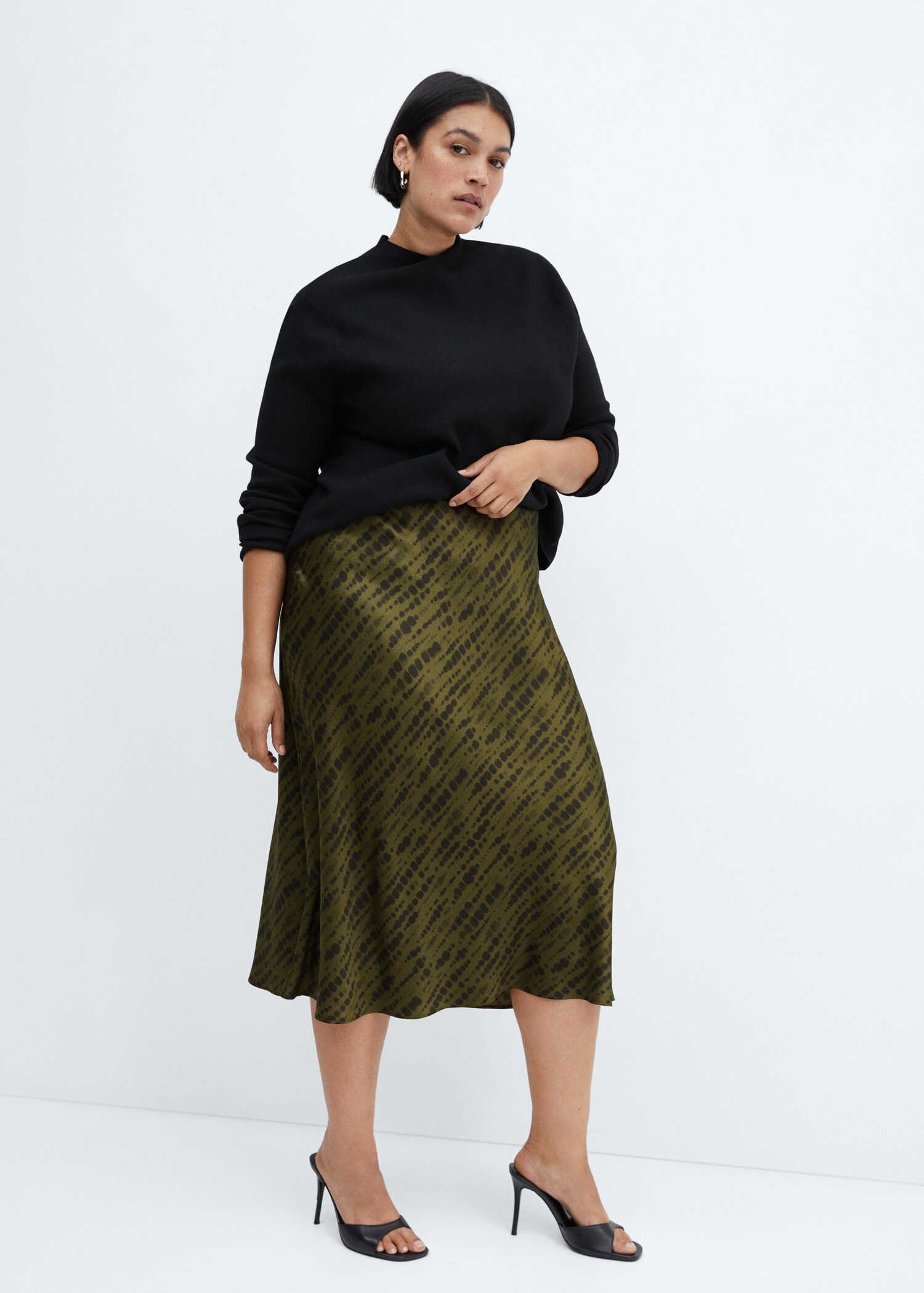 Printed satin skirt  - Details of the article 4